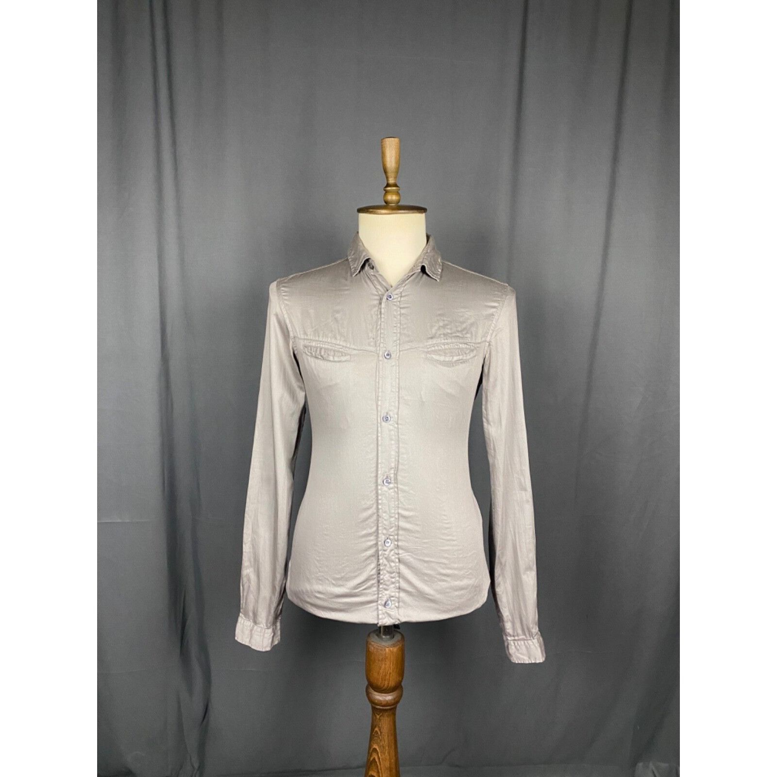 Prada Prada Men's Khaki Gray Longsleeve Shirt Size 40 Size US M / EU 48-50 / 2 - 5 Thumbnail