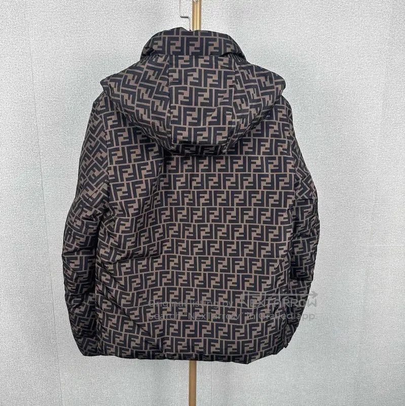 Fendi Fendi Brown Logo Print Women's Puffer Coat . Size XXL / US 16-18 / IT 52-54 - 2 Thumbnail