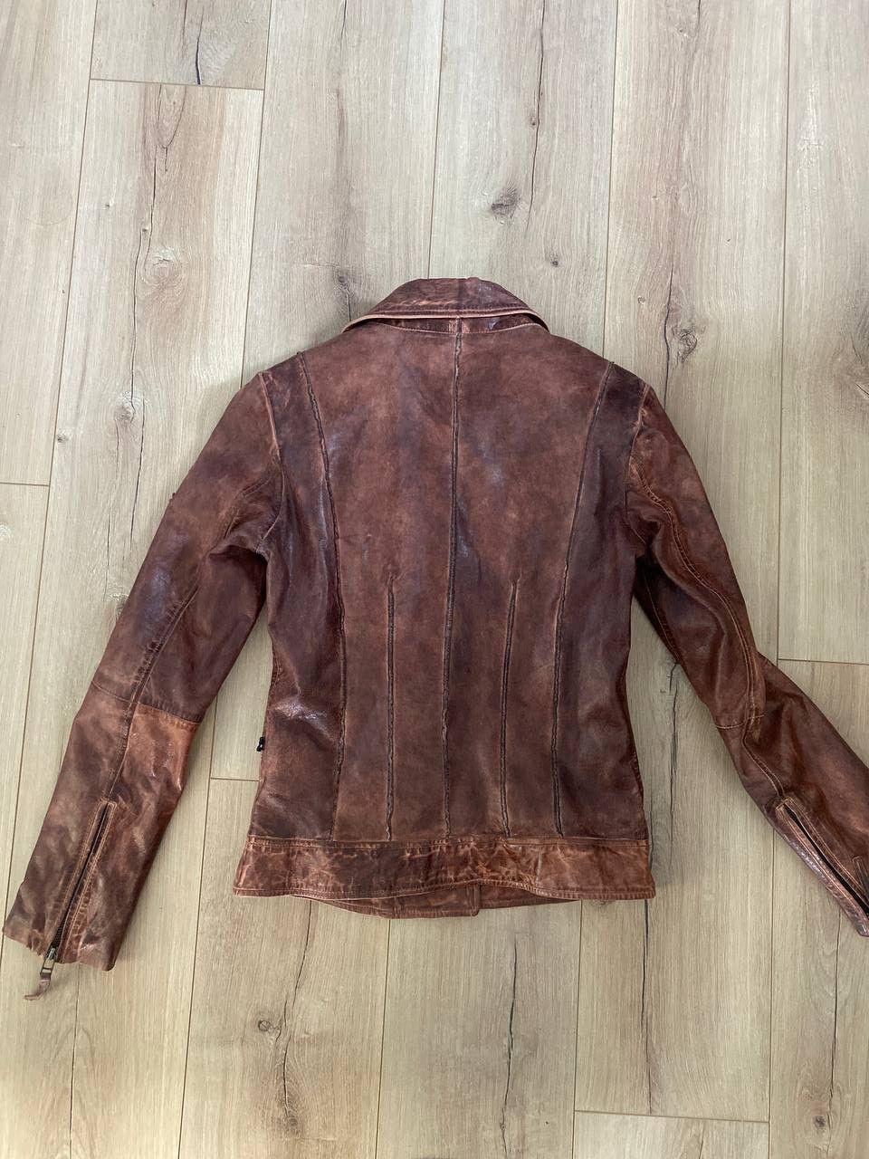 Other Alprausch Brown Distressed Leather Jacket XS Swiss Design Size XS / US 0-2 / IT 36-38 - 10 Thumbnail
