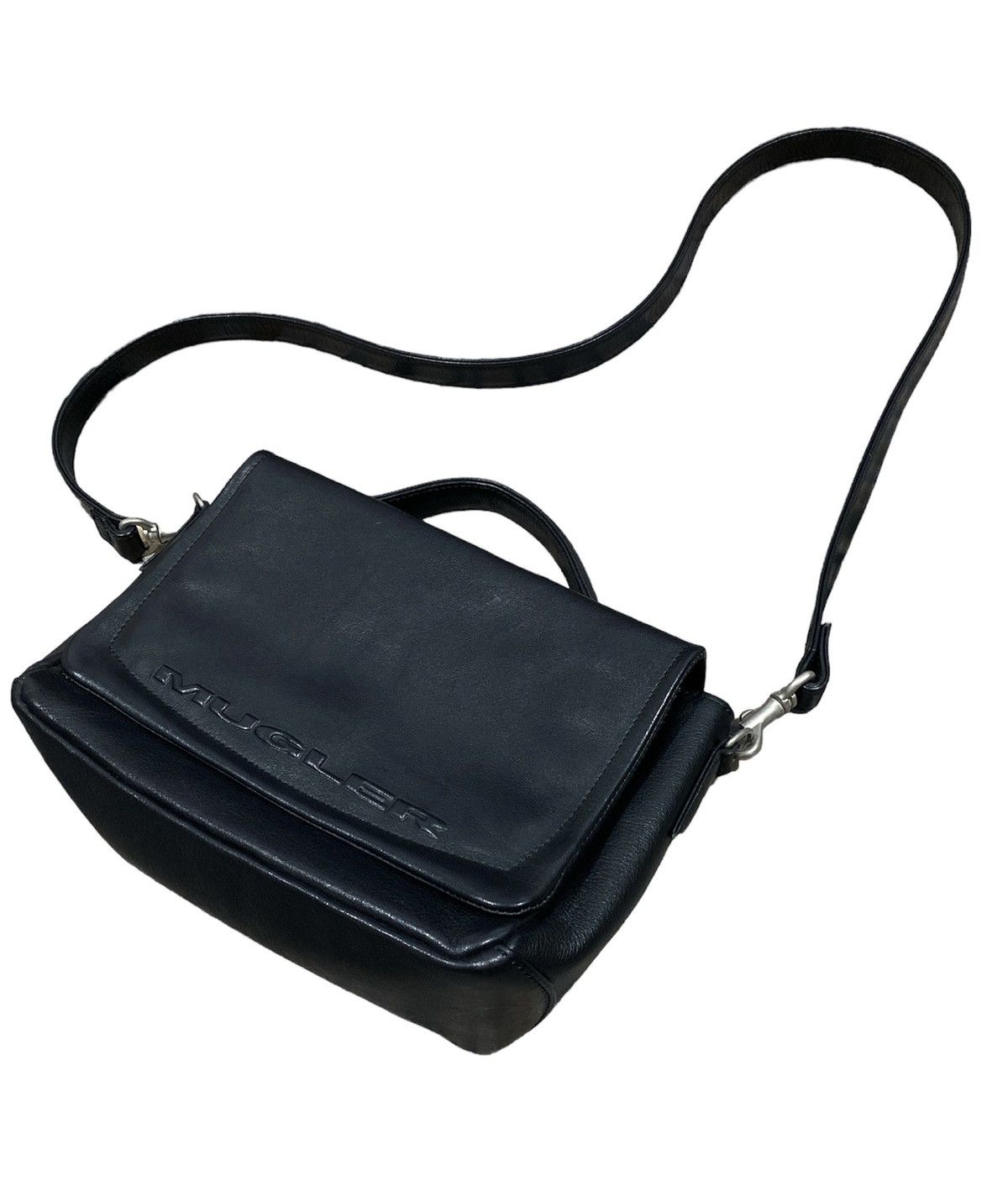 Mugler 🔥Luxury🔥Mugler Paris Spell out Fully Leather Sling Bag Size ONE SIZE - 2 Thumbnail