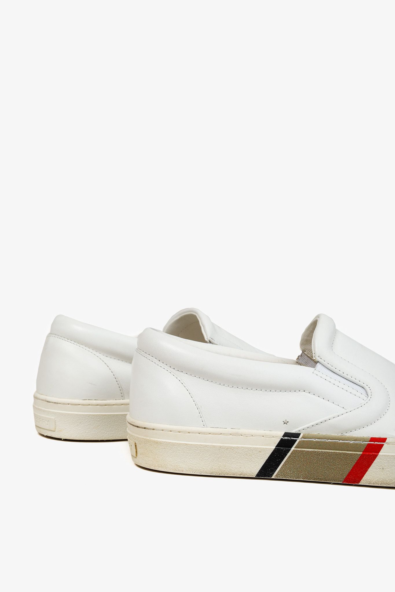 Burberry Burberry Men's Thompson White Leather Slip On Shoes Size US 10 / EU 43 - 7 Thumbnail