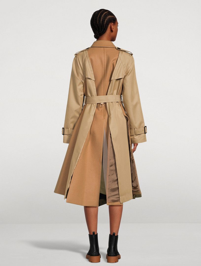 Sacai o1s22i1n0924 Hybrid Gabardine Coat in Beige Size M / US 6-8 / IT 42-44 - 3 Thumbnail