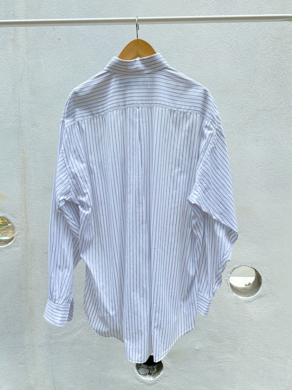 Yohji Yamamoto L.Q. Yohji Yamamoto Men White Stripes Shirt Size US L / EU 52-54 / 3 - 6 Thumbnail