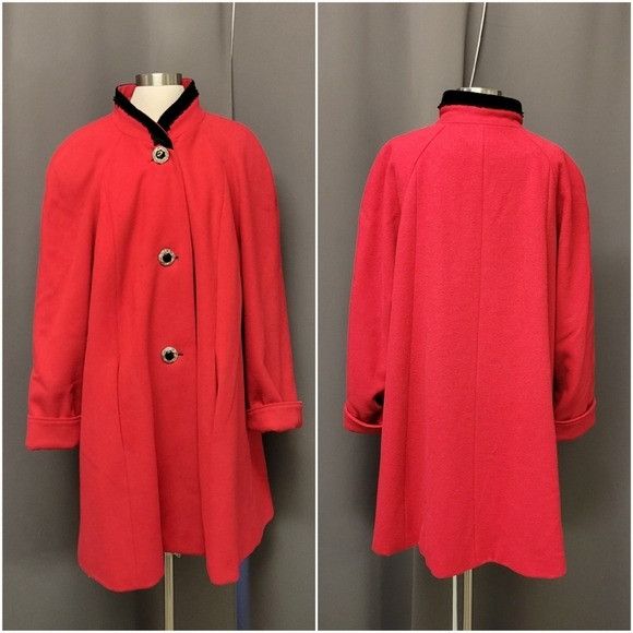 Worthington Vintage 90s Worthington 60s Style Jackie O Kennedy Red Wool Size 3XL / US 20-22 - 1 Thumbnail