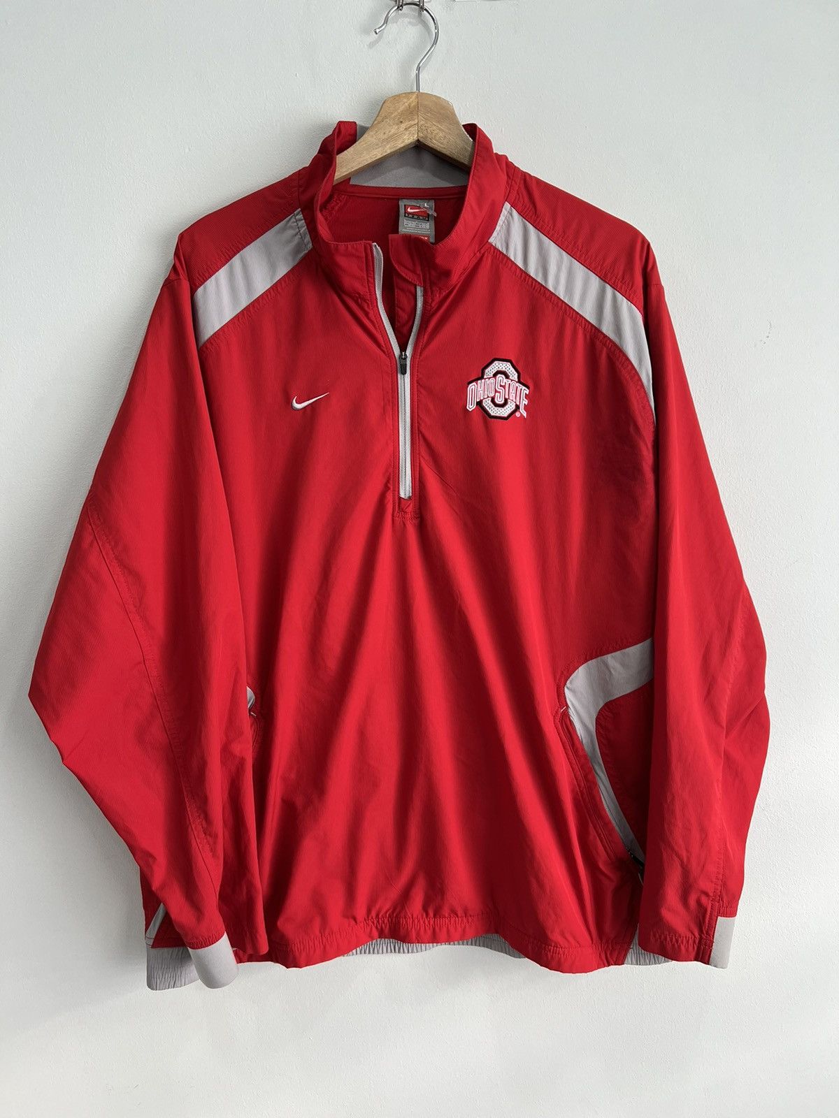 Nike Vtg Nike Ohio State Fit Storm Quarter Zip Windbreaker Jacket Size US L / EU 52-54 / 3 - 1 Thumbnail