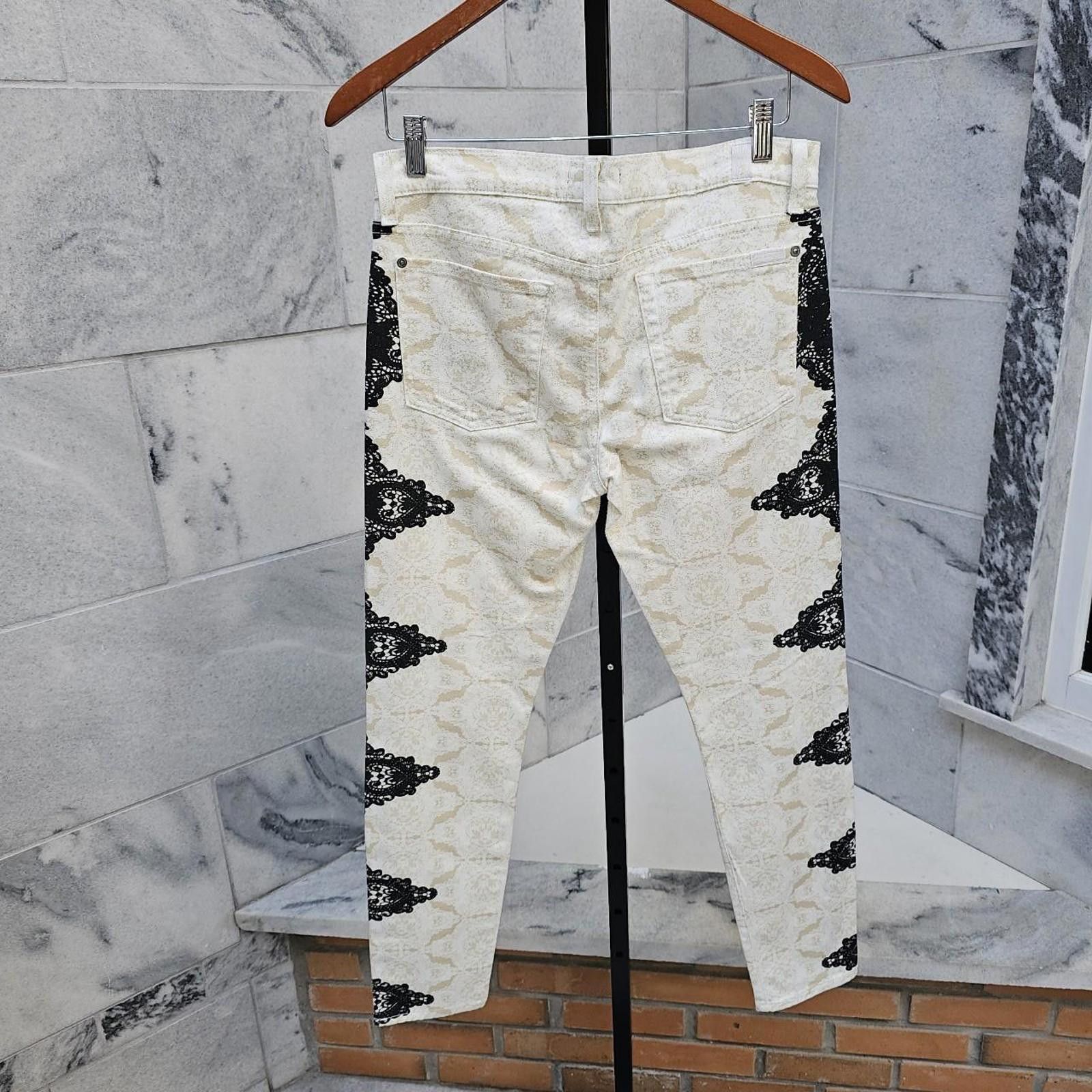 7 For All Mankind 7 For All Mankind Women's Black and Cream Jeans Size 31" - 4 Thumbnail