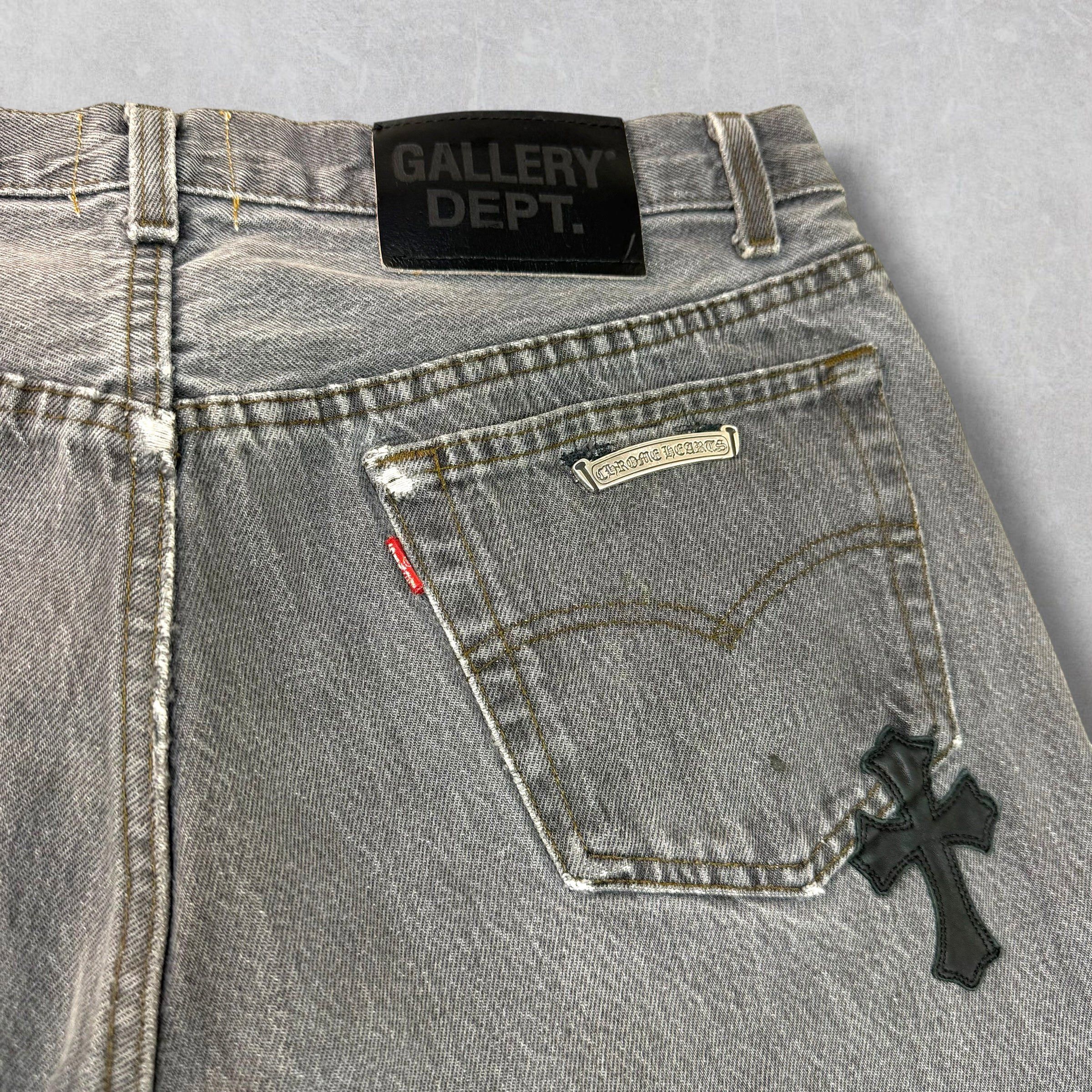 Chrome Hearts Chrome Hearts x Gallery Dept. Cross Patch Flared Jeans 33 Size US 33 - 7 Thumbnail