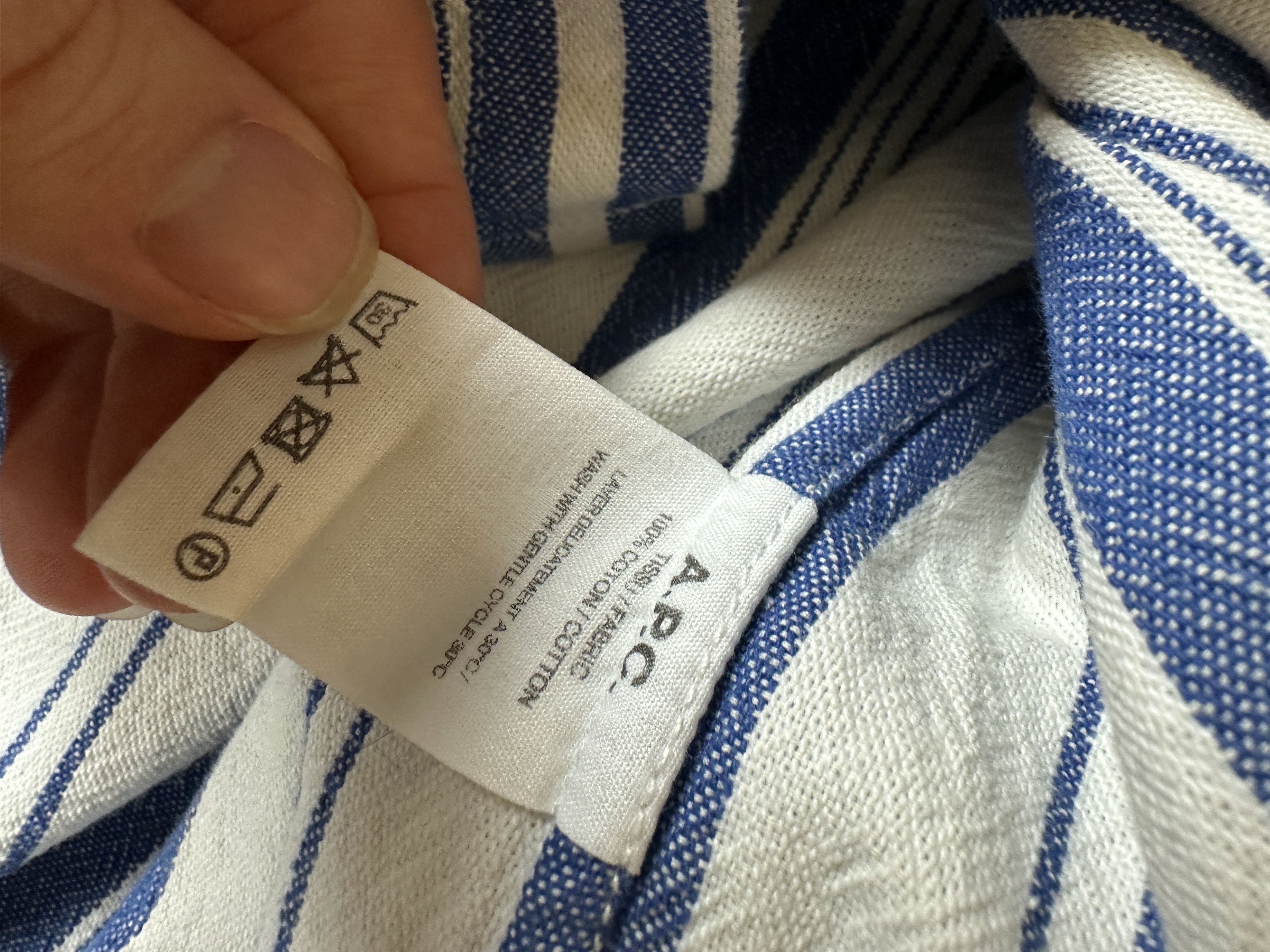 A.P.C. A.P.C. Striped Short Sleeve Button Up Shirt Size US S / EU 44-46 / 1 - 4 Thumbnail