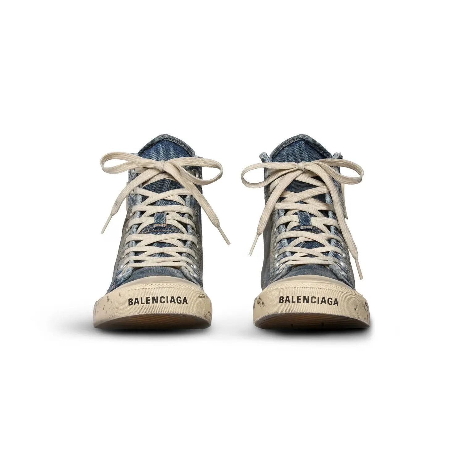 Balenciaga o1s1wg110525 Paris High Top Sneakers in Blue Size US 6 / EU 39 - 3 Thumbnail