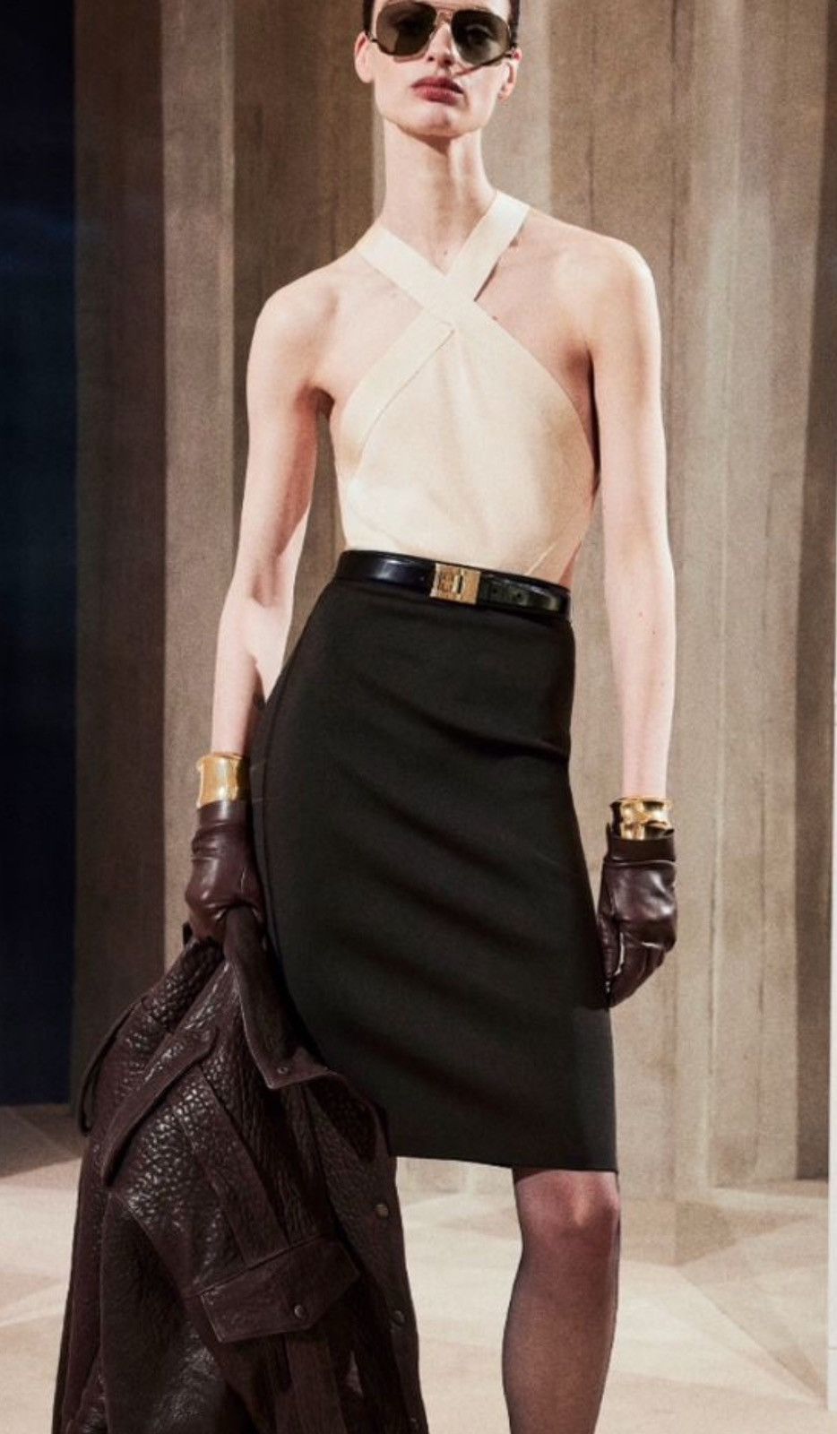 Saint Laurent Paris Short leather gloves Size ONE SIZE - 2 Thumbnail