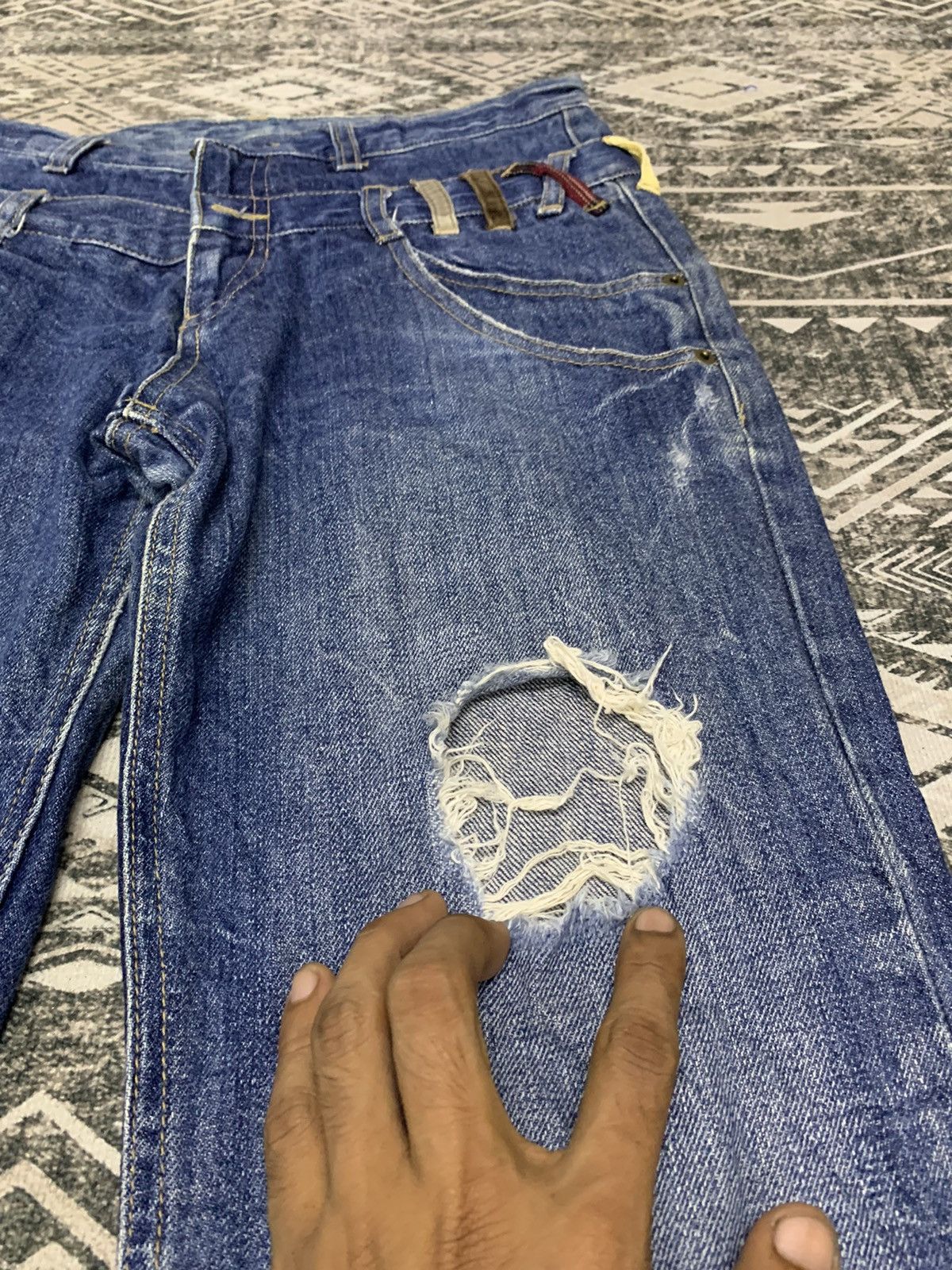If Six Was Nine 🔥DOUBLE WAIST🔥PPFM INSPIRED JAPANESE UNBRAND DISTRESSED Size US 30 / EU 46 - 3 Thumbnail
