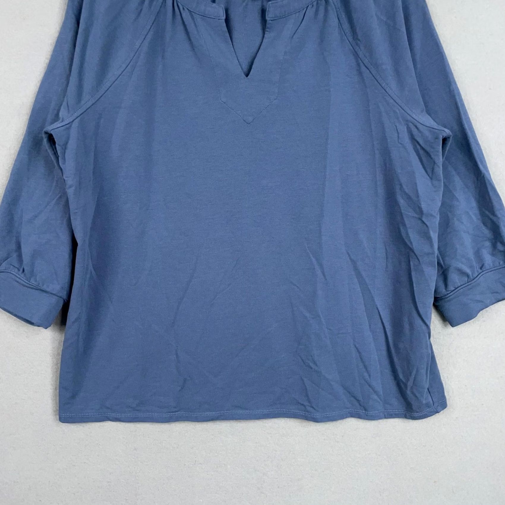 J. Jill Pure Jill French Terry Blue Womens Small Pullover Shirt - Casual - 3/4 Sleeve - Cotton Blend - Waist Size - 0.99 Size S / US 4 / IT 40 - 3 Thumbnail