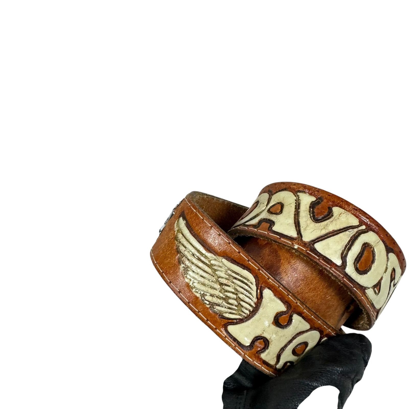 Harley Davidson × Vintage Harley-Davidson Unisex Brown Leather Belt with Silver Buckle Size ONE SIZE - 3 Thumbnail