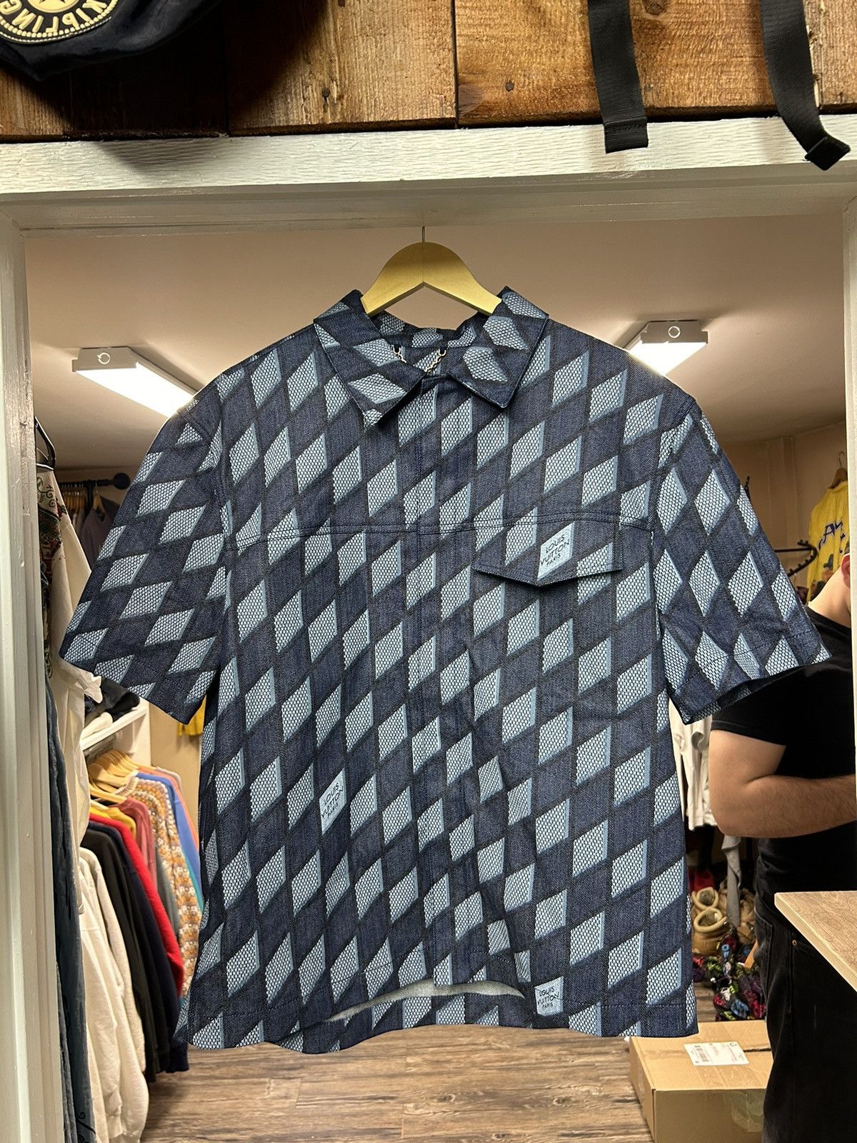 Louis Vuitton Diamond Rhombus Button Up Shirt (1/2)