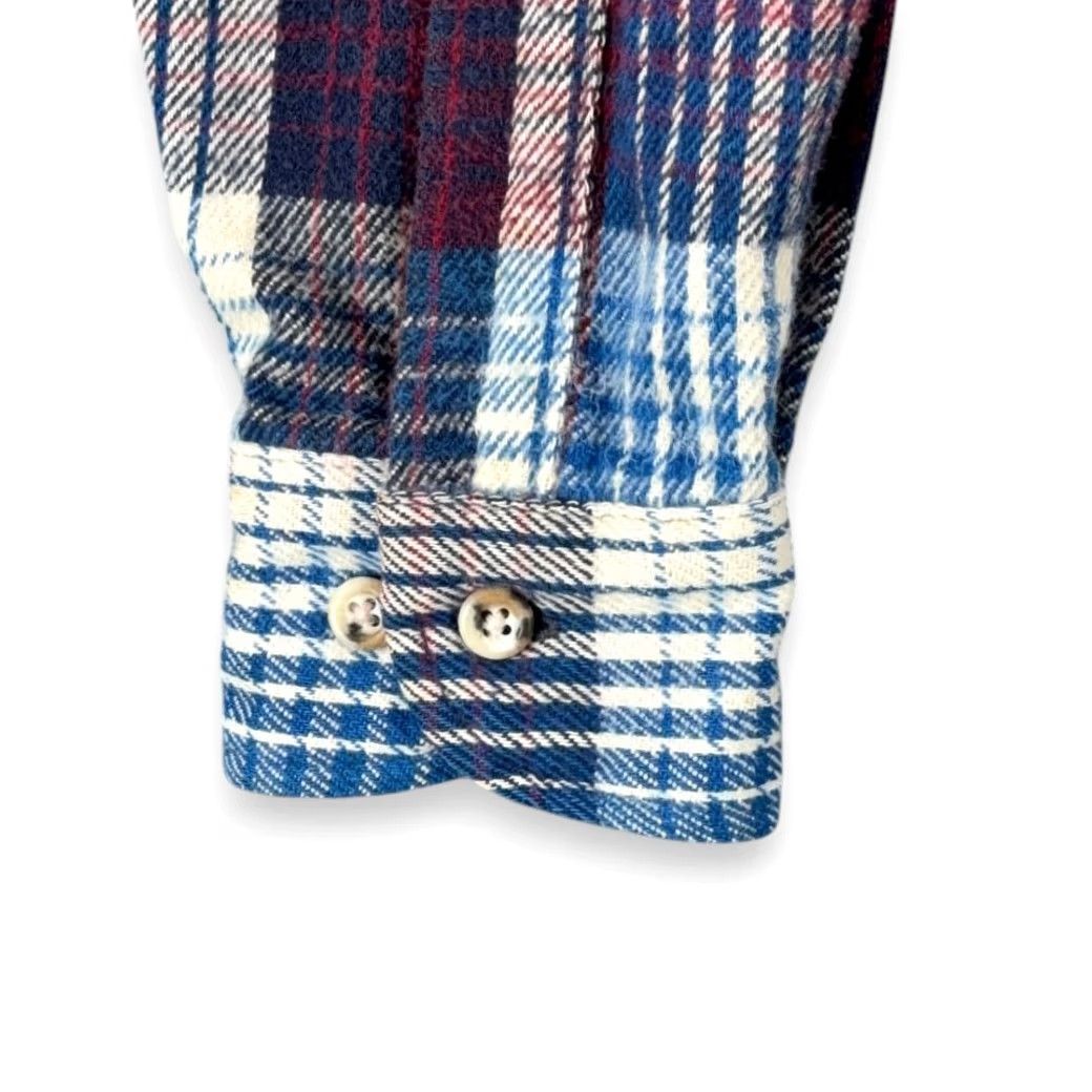 Van Heusen VINTAGE Van Heusen Shirt Mens Medium Purple Plaid Flannel 90s Grunge Outdoors Button-Up Long Sleeve Pocketed Chest 22 inches Size US M / EU 48-50 / 2 - 6 Thumbnail