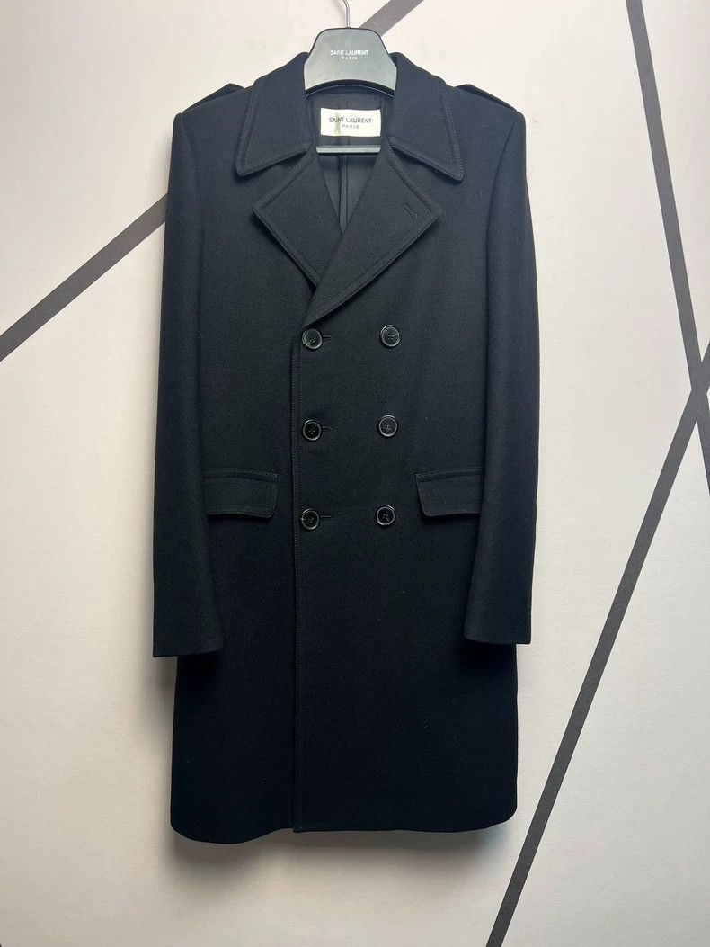 Saint Laurent Paris Saint Laurent Paris Collar double breasted wool coat-2506 Size US S / EU 44-46 / 1 - 1 Thumbnail