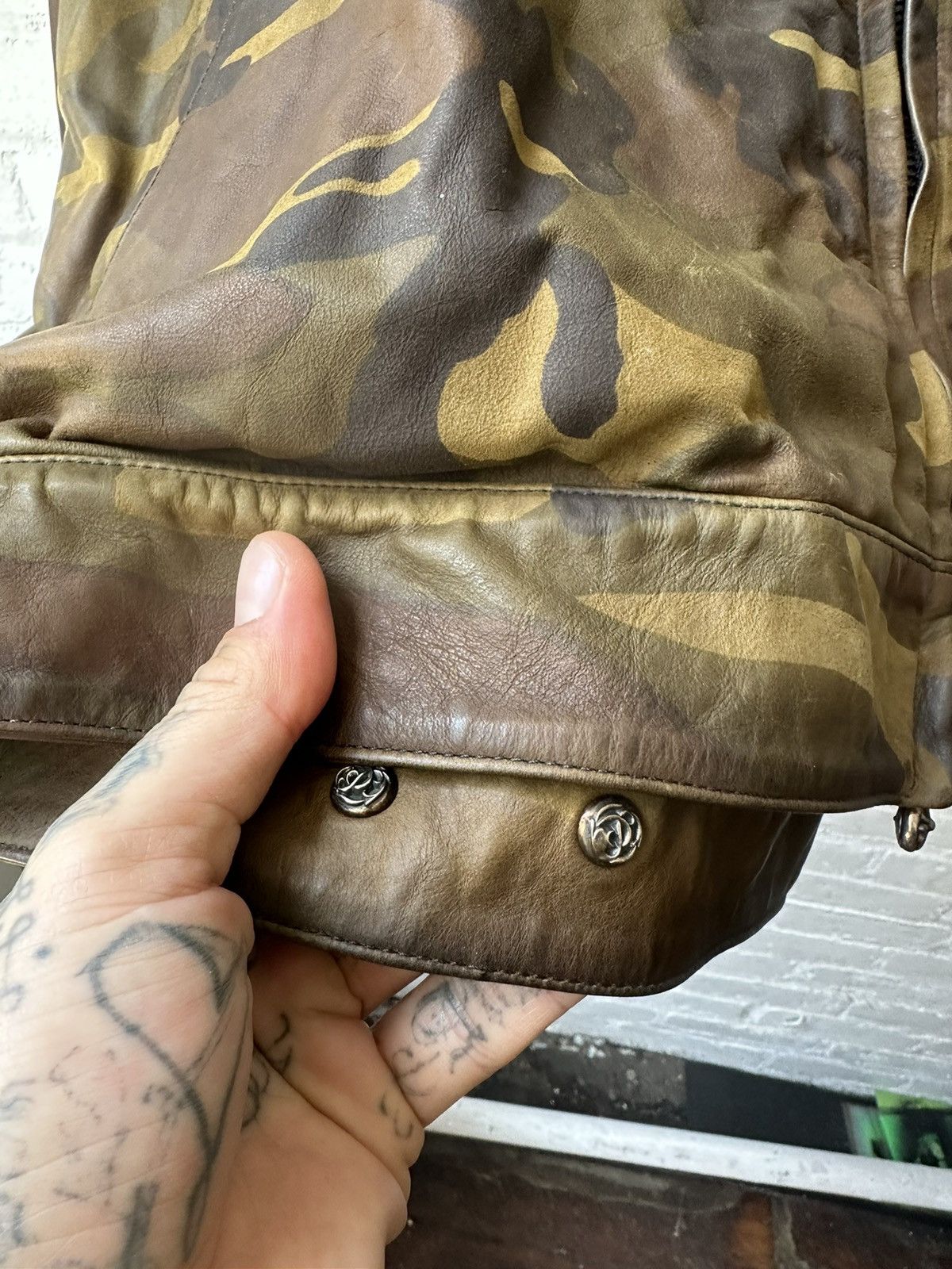 Chrome Hearts Chrome Hearts XXL 2XL CAMO CROSS PATCH LEATHER JACKET Size US XXL / EU 58 / 5 - 8 Thumbnail