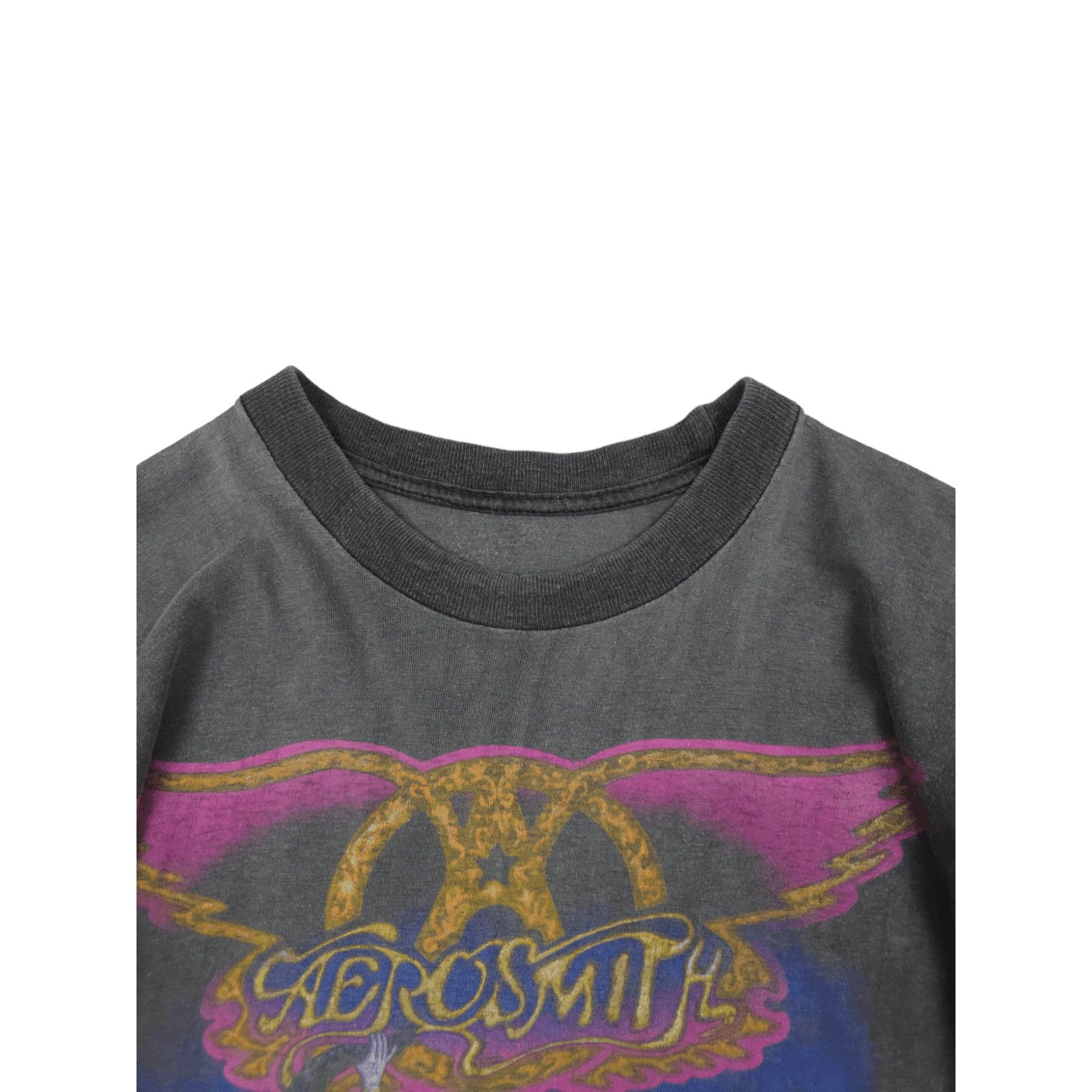 Band Tees × Vintage 💎 90s Aerosmith Nine Lives Size M Cropped Sun Faded T-shirt Size US M / EU 48-50 / 2 - 6 Thumbnail