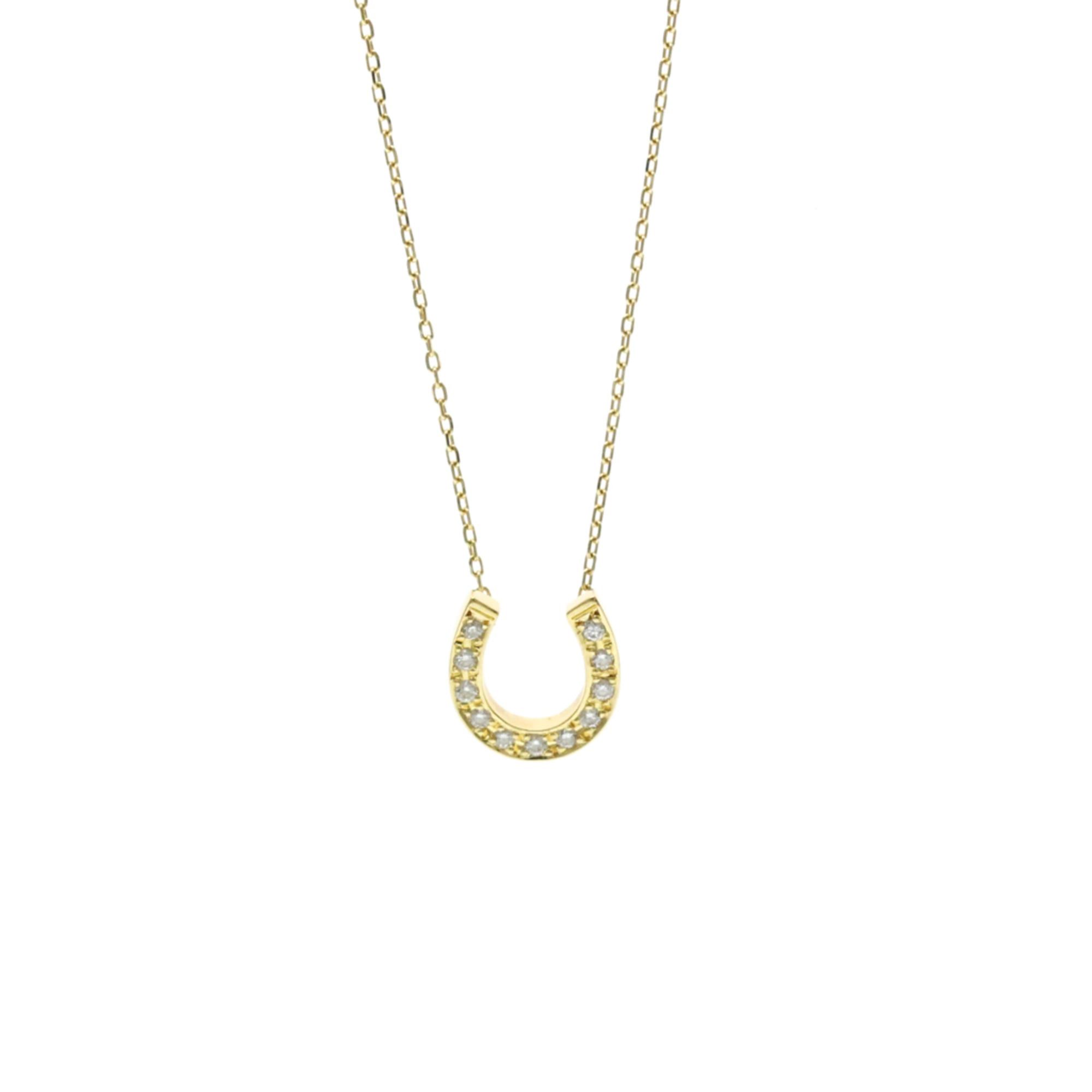 Vendome Aoyama Horseshoe Diamond Necklace AGVN603240DI Yellow Gold (18K) Diamond WomenMen Fashion Pendant Necklace (Gold)