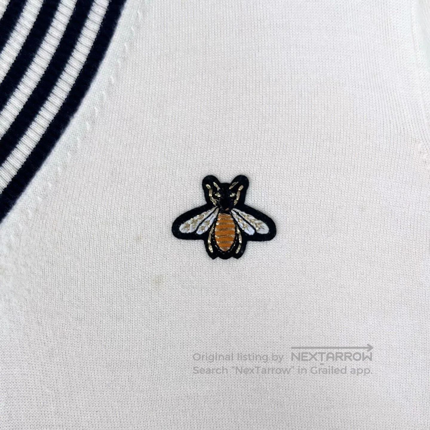 Gucci gucci beige striped embroidered knitted sweater. Size US M / EU 48-50 / 2 - 5 Thumbnail