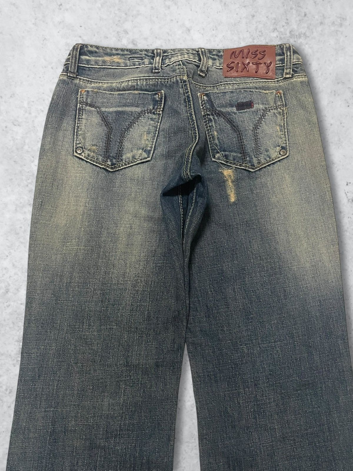 Miss Sixty Vintage Miss Sixty Sand Wash Ripped Italian Designer Jeans Size 28" / US 6 / IT 42 - 6 Thumbnail