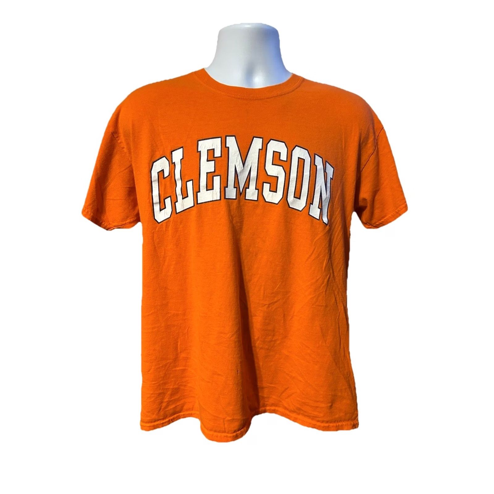 Spell Vintage Clemson University Big Front Spell out Shirt Adult Large Orange Short Sleeve Size US L / EU 52-54 / 3 - 2 Thumbnail