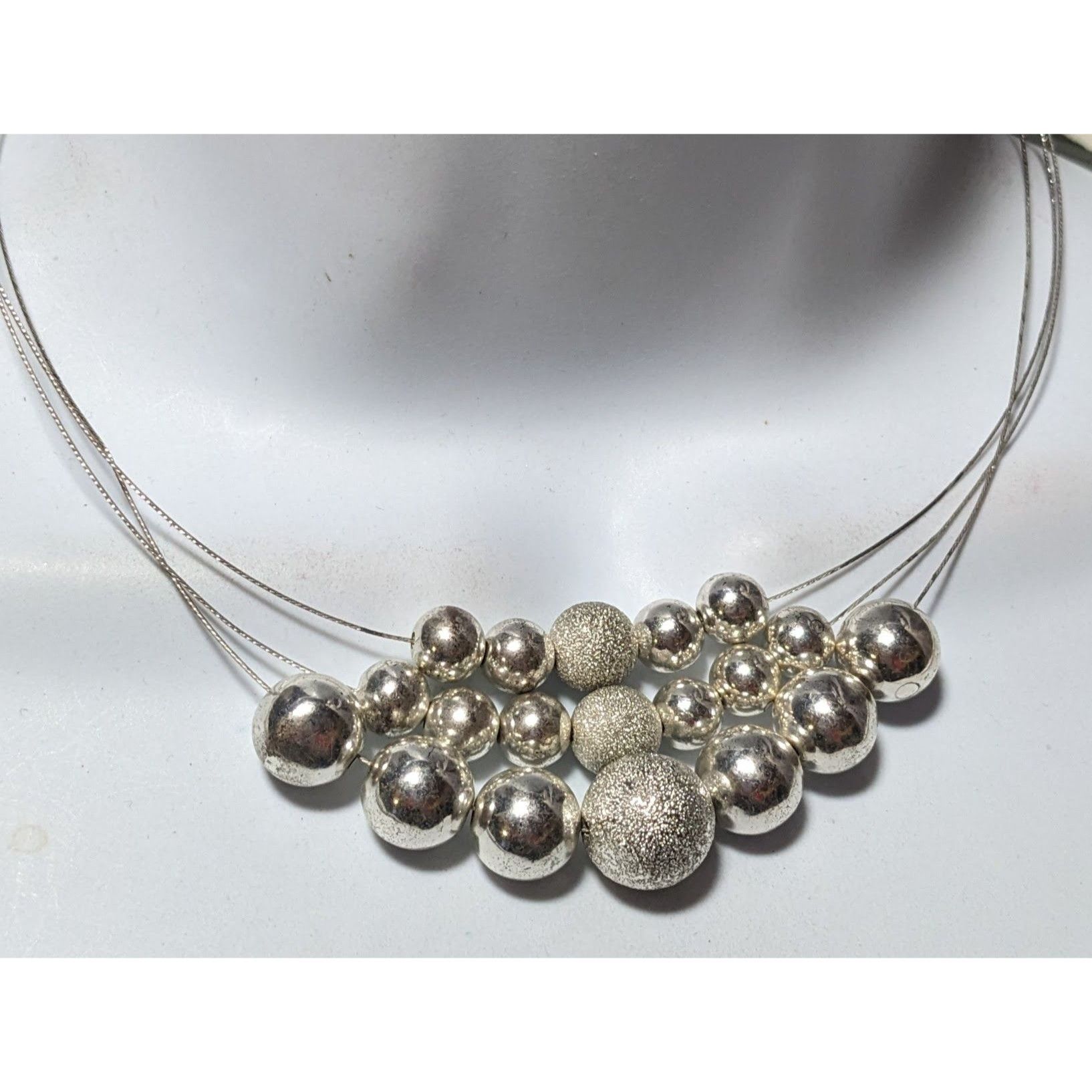 Other Elegant Multilayer Silver Beaded Necklace Size ONE SIZE - 6 Thumbnail