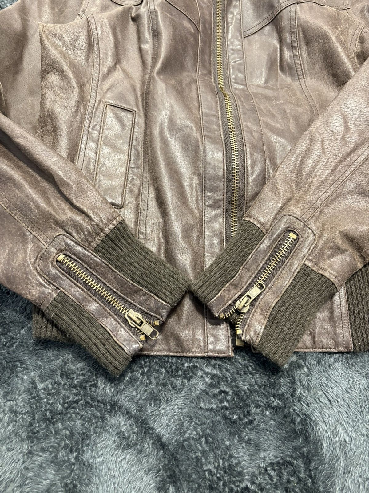 Japanese Brand 00s Vintage Brown Leather Y2K Jacket LGB Style Size US M / EU 48-50 / 2 - 2 Thumbnail