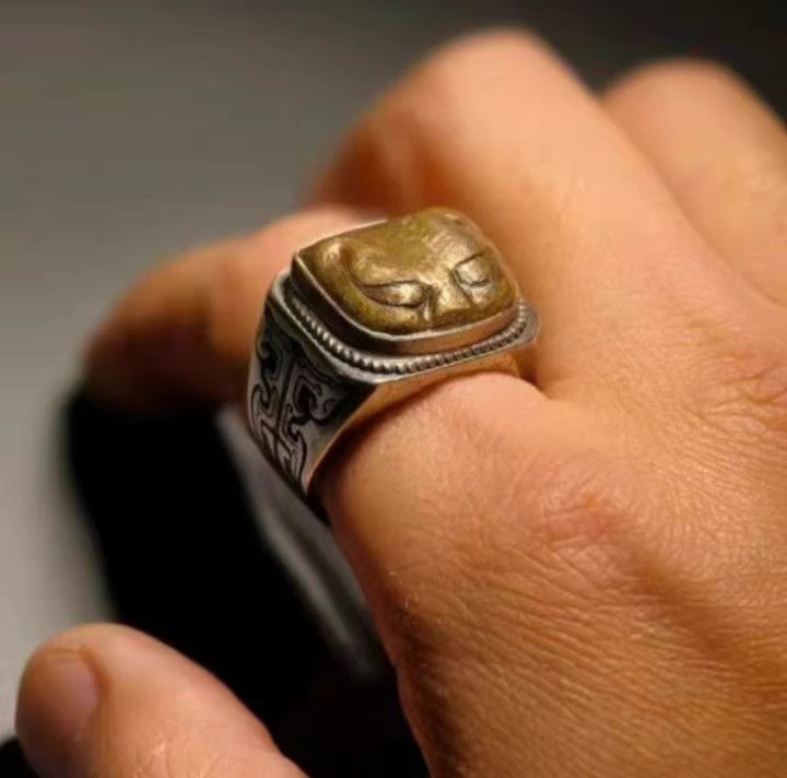 Vintage Tiger bead Ring Vintage Rings🔥🔥🔥 Size ONE SIZE - 4 Thumbnail