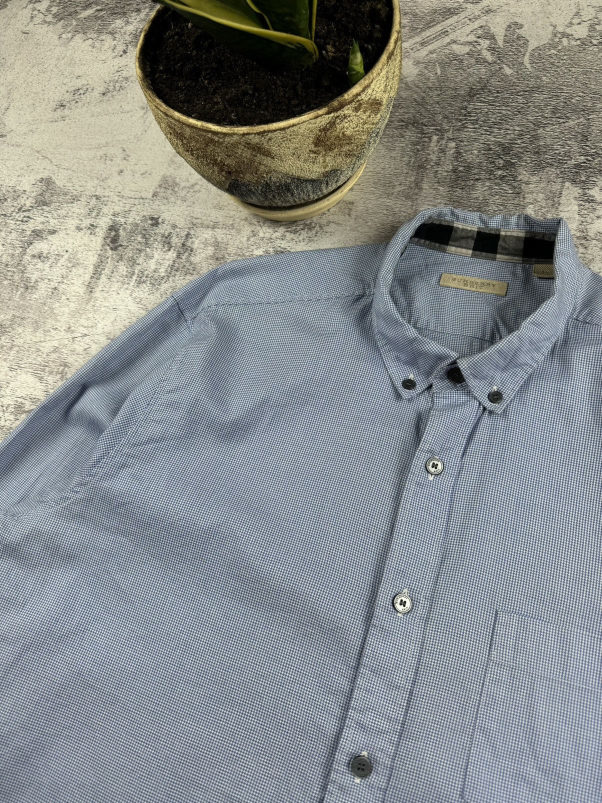 Burberry Burberry Brit London Nova Check Blue Basic Longsleeve Shirt Size US XL / EU 56 / 4 - 7 Thumbnail
