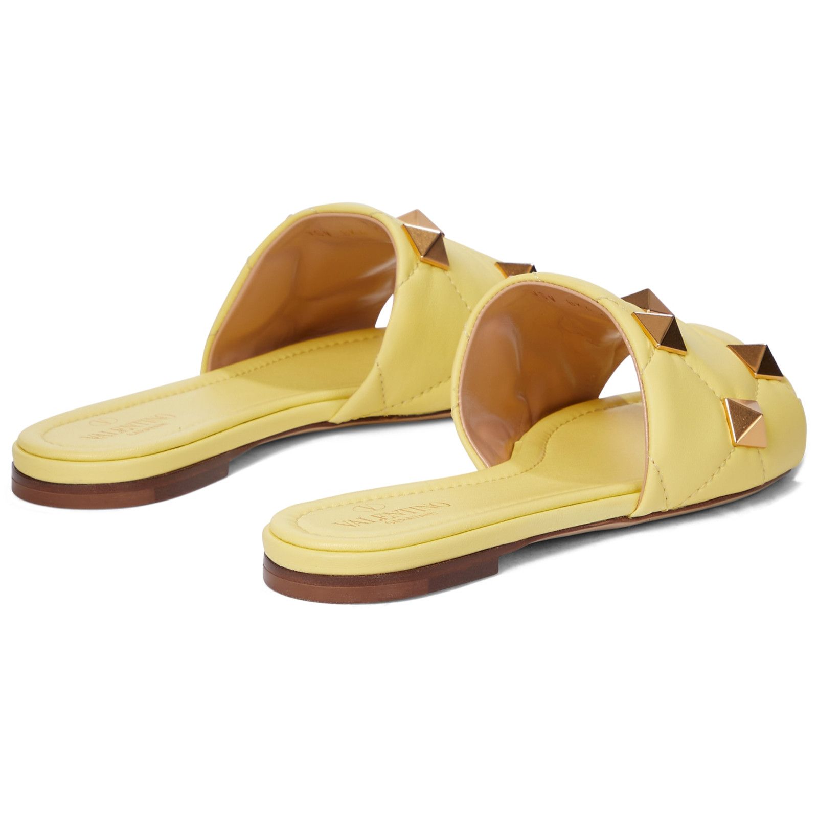 Valentino Valentino Rockstud Roman Stud Lime Yellow Leather Quilted Size US 6 / IT 36 - 9 Thumbnail