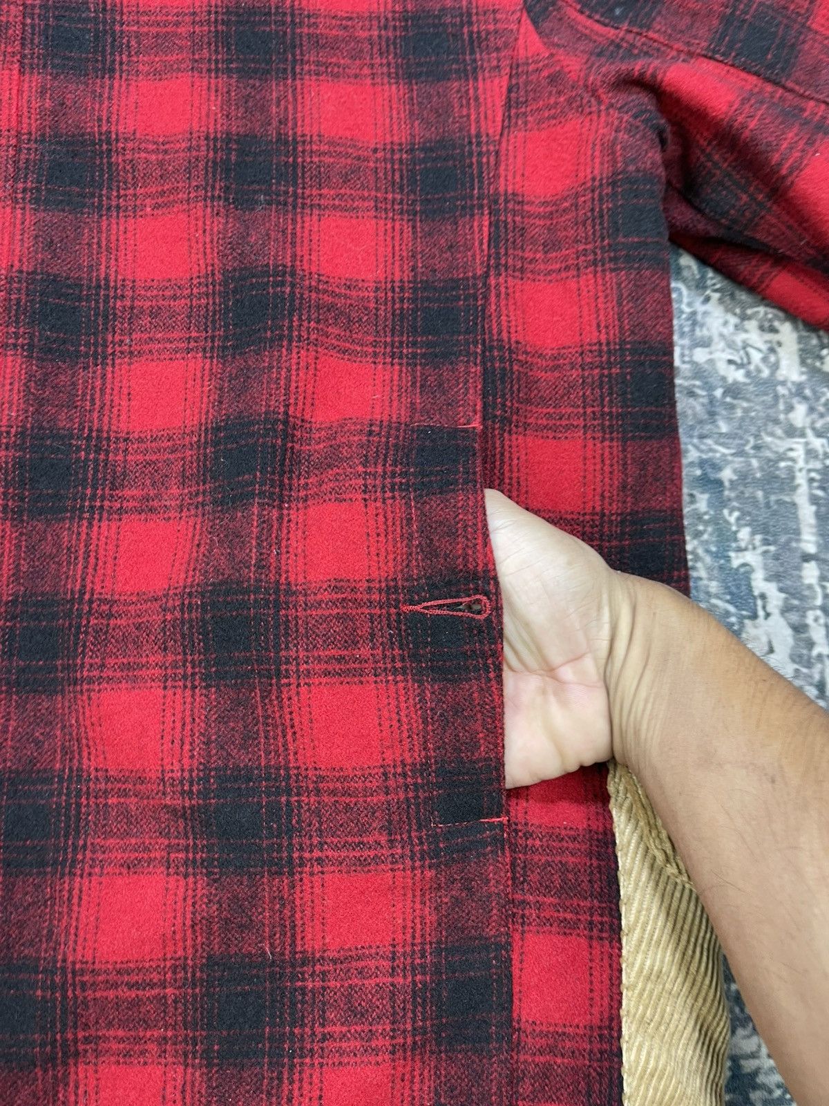 Japanese Brand Sacrifice Japan Plaid Wool Leather Trim Hunting Jacket Size US M / EU 48-50 / 2 - 10 Thumbnail