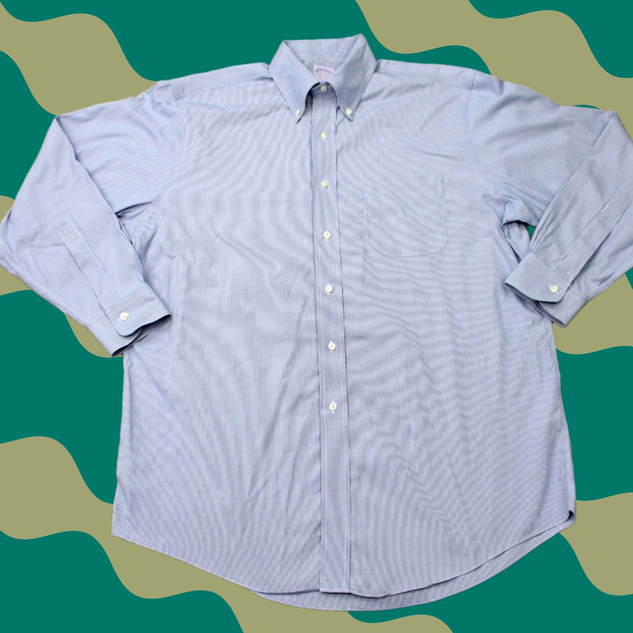 Brooks Brothers Brooks Brothers Classic Shirt Men 16,33 Blue Non-Iron American Supima Cotton L/S Dress Shirt Regular Size 16 Mens Blue Size US L / EU 52-54 / 3 - 1 Thumbnail