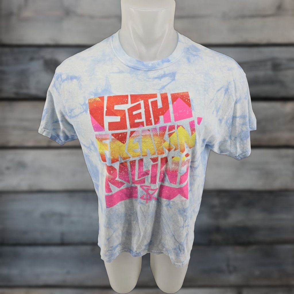 Vintage Seth "Freakin" Rollins Visionary Tie-Dye T-Shirt Men's Light Blue Large Size US L / EU 52-54 / 3 - 1 Thumbnail