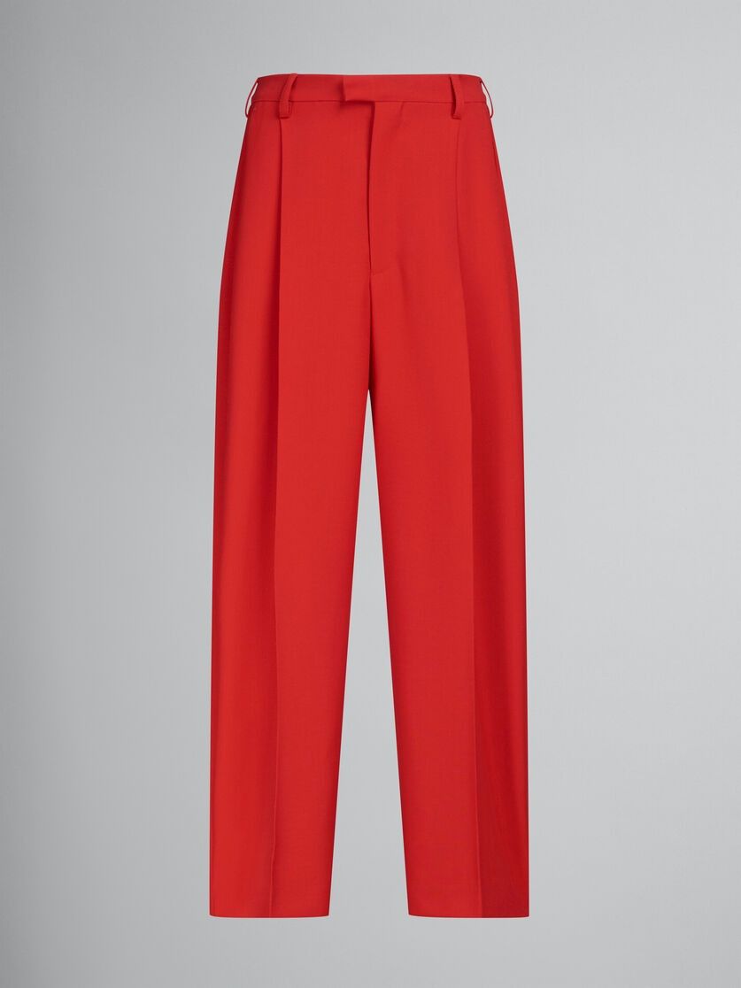 Marni o1w1db10824 Straight-Leg Pleated Pant in Red Size 34" / US 12 / IT 48 - 1 Thumbnail