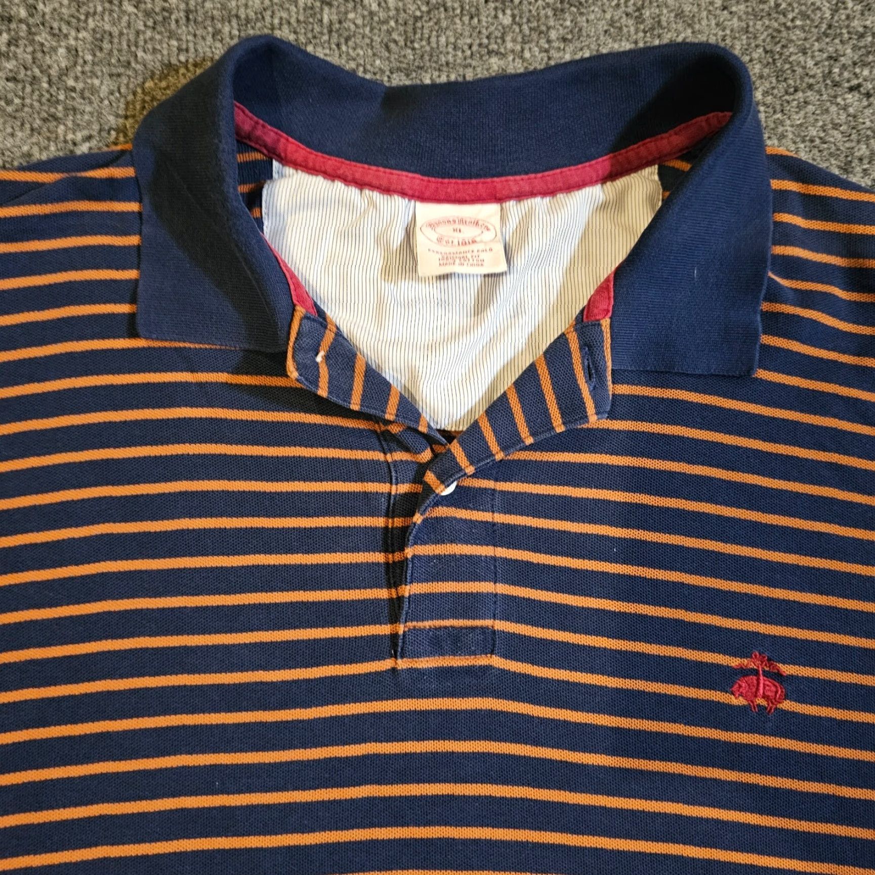 Brooks Brothers Brooks Brothers Polo Shirt Mens XL Navy Striped Short Sleeve Classic Career Shirt Size US XL / EU 56 / 4 - 2 Thumbnail