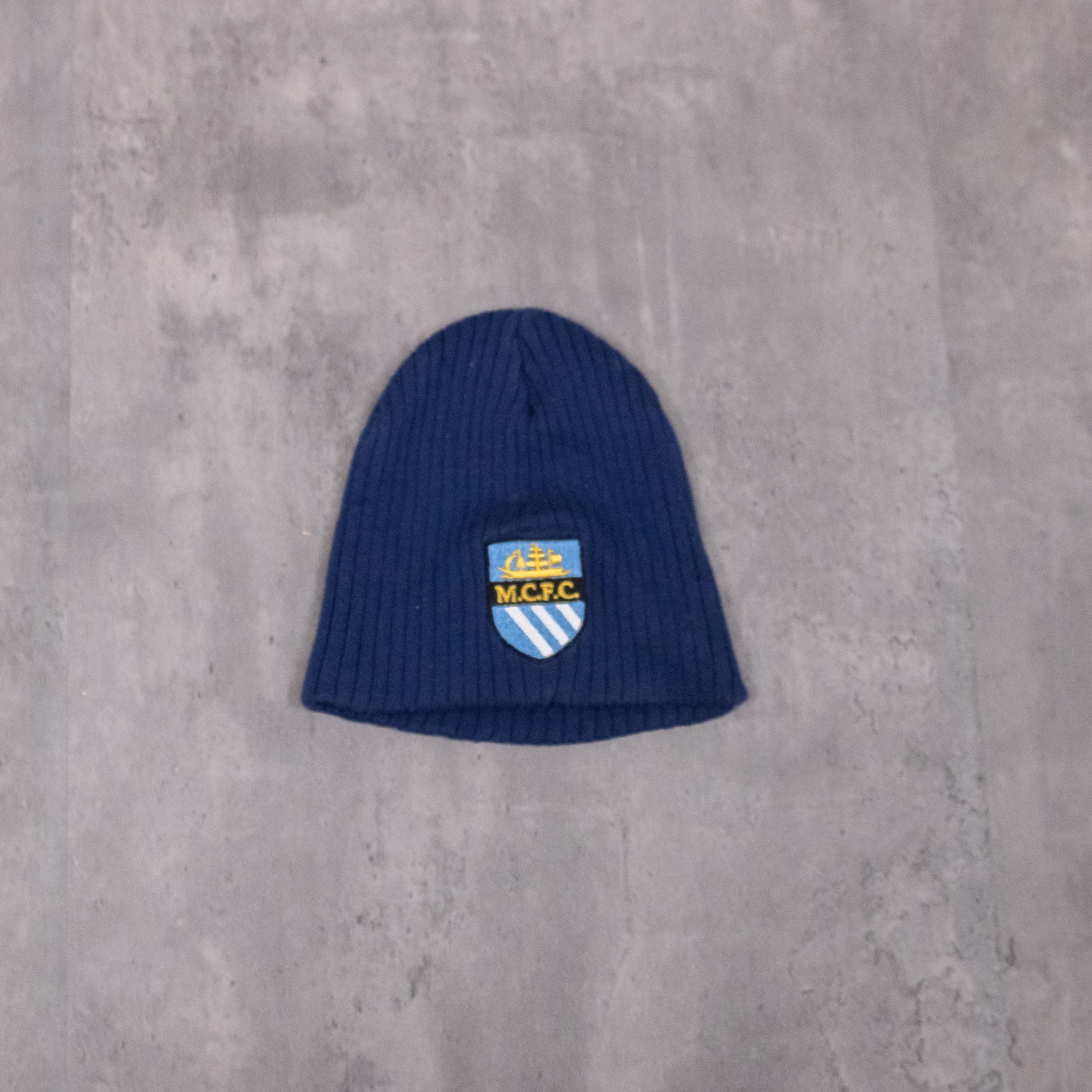Vintage Y2K 2000's Manchester City Deep Blue Ribbed Skull Cap Size ONE SIZE - 3 Thumbnail