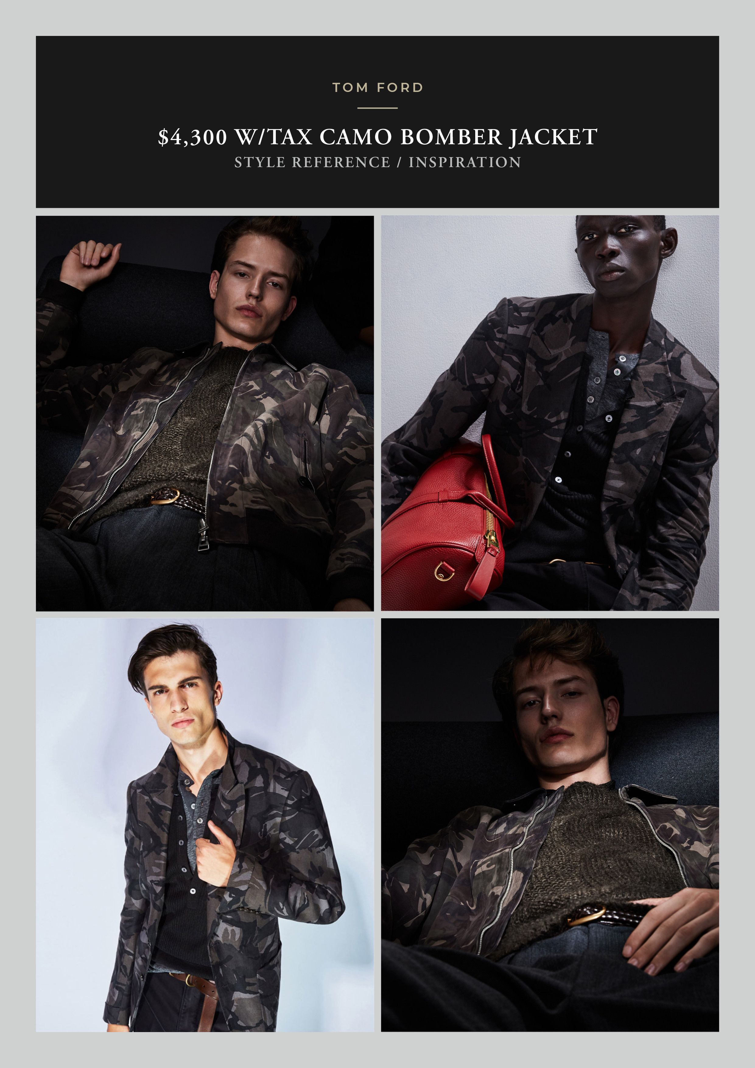 Tom Ford Effortless Cool, $4,300 w/tax TOM FORD Viscose Camo Jacket Size US M / EU 48-50 / 2 - 8 Thumbnail