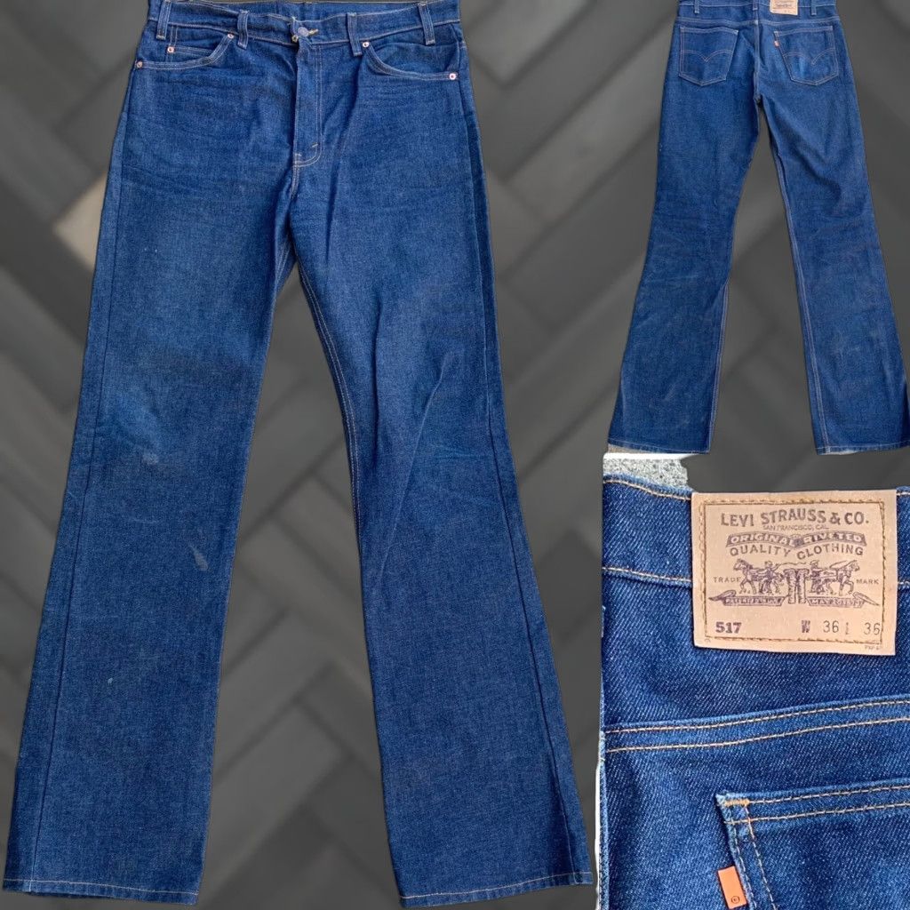 Levi's VINTAGE Levi's Jeans 517 Men Orange 36x37 1/2 W 38 L 37 1/2 5-Pocket USA Rise High 12+ Cotton Denim Jeans Size US 36 / EU 52 - 1 Thumbnail