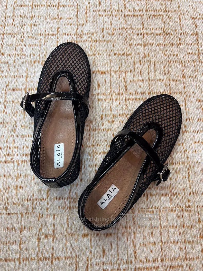 Alaia Alaia Black Net Eye Ballet Dance Flat Shoes Size US 6.5 / IT 36.5 - 2 Thumbnail