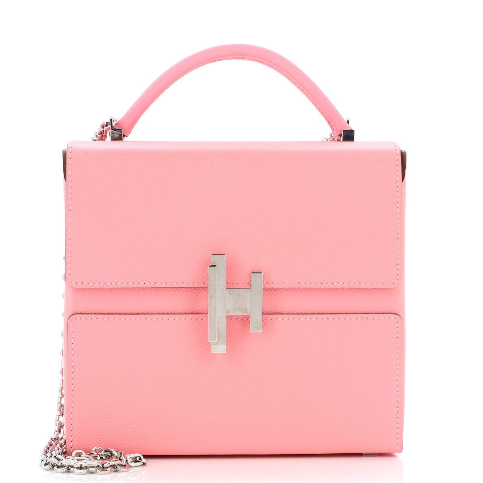 image of Hermes Cinhetic Top Handle Bag Epsom None in Pink, Women's