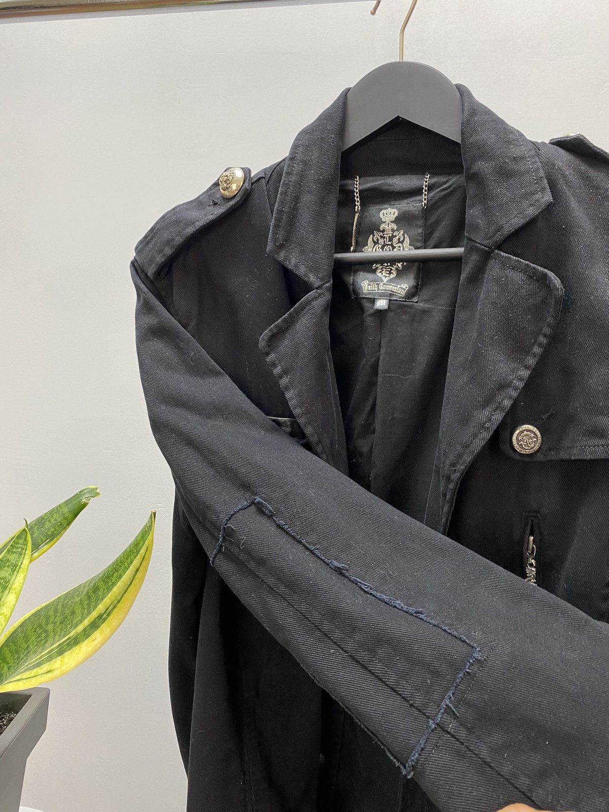 Other Vintage Faith Connexion Black Trench Coat Jacket Men’s Black Size US M / EU 48-50 / 2 - 13 Thumbnail