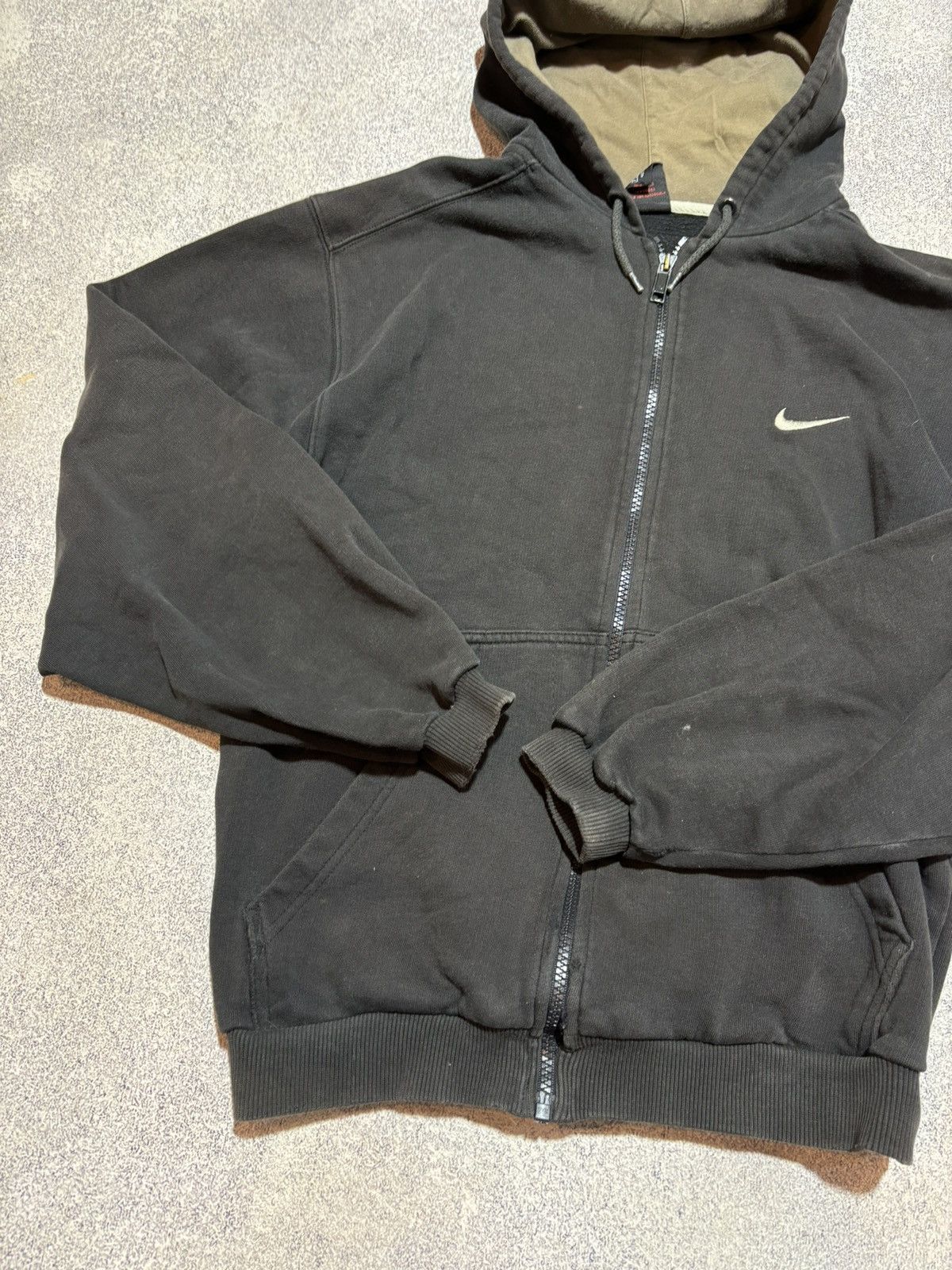 Nike × Vintage Nike Vintage zip up hoodie womens Brown Y2K big logo Size S / US 4 / IT 40 - 5 Thumbnail