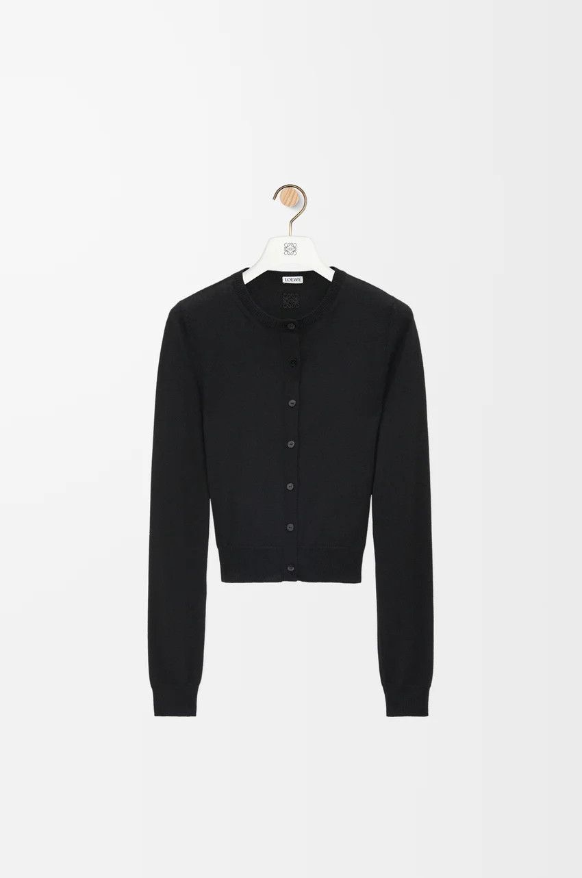 Loewe o1loc1c0525 Draped Cardigan In Cashmere And Silk in Black Size S / US 4 / IT 40 - 1 Thumbnail
