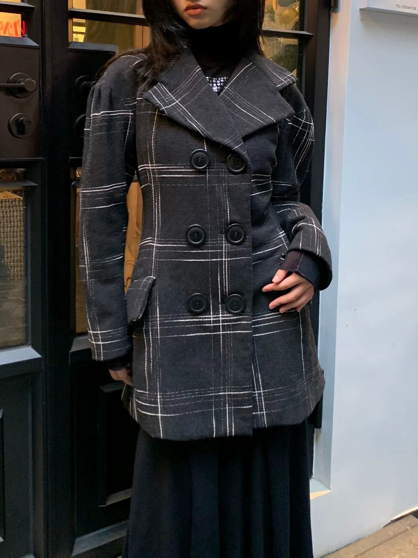 Vivienne Westwood Vivienne Westwood Black Label Court Sleeve Check Wool Waist-Cinched Jacket Size XS / US 0-2 / IT 36-38 - 1 Thumbnail