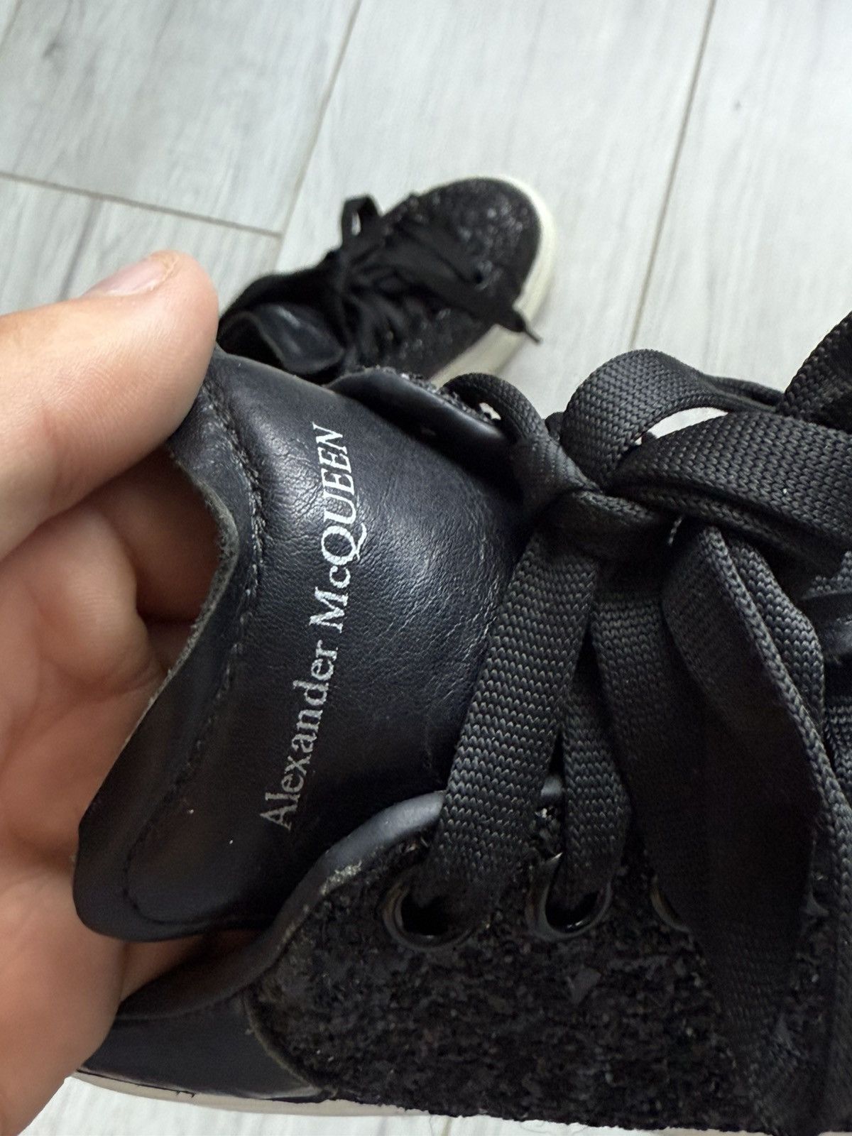 Alexander McQueen Alexander McQueen Oversized Glitter Sole Sneakers BlackWhite Size US 7.5 / IT 37.5 - 10 Thumbnail