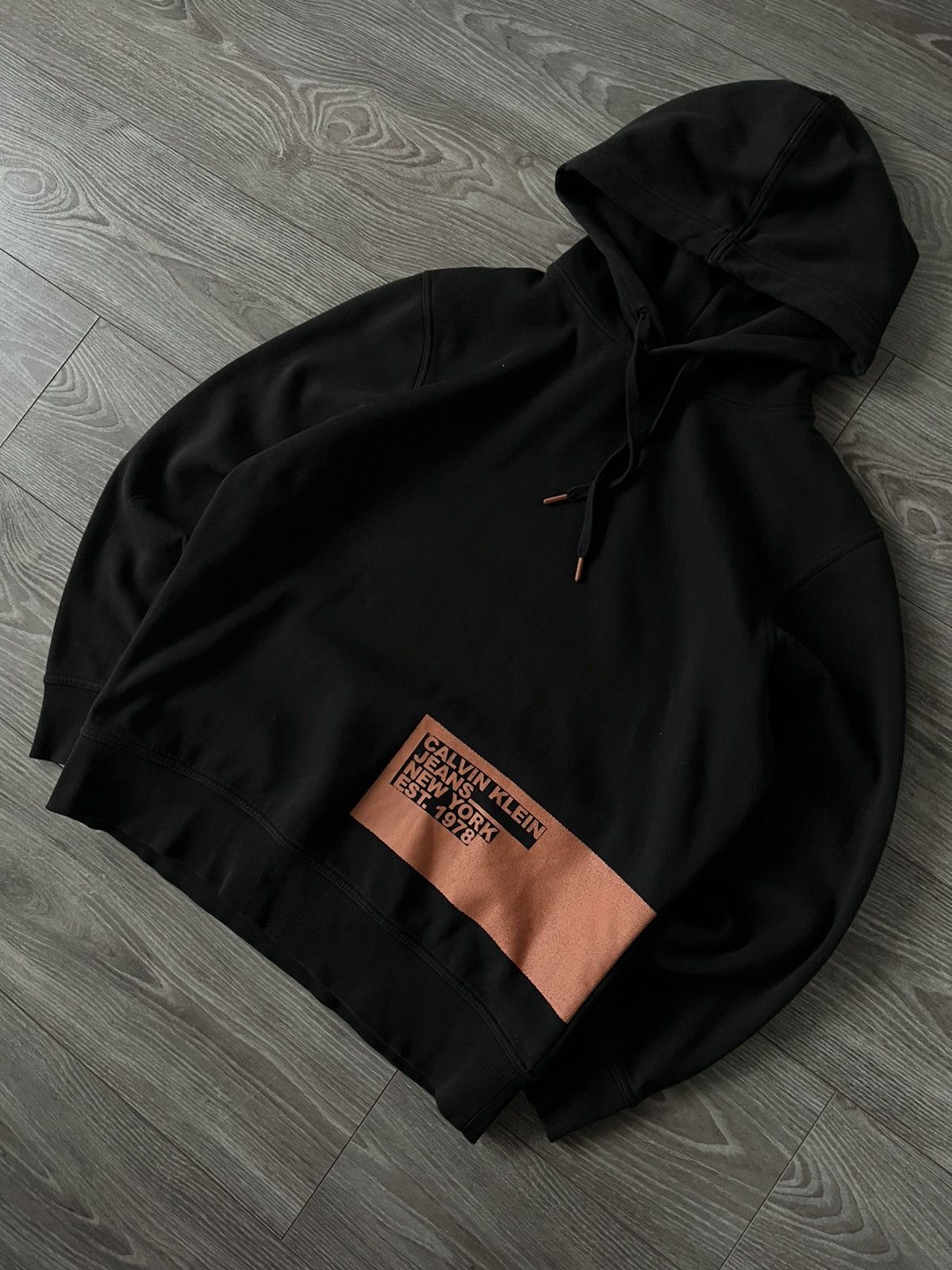 Calvin Klein Calvin Klein Jeans Box Patch Printed Logo Black Mens Hoodie Size US XL / EU 56 / 4 - 10 Thumbnail