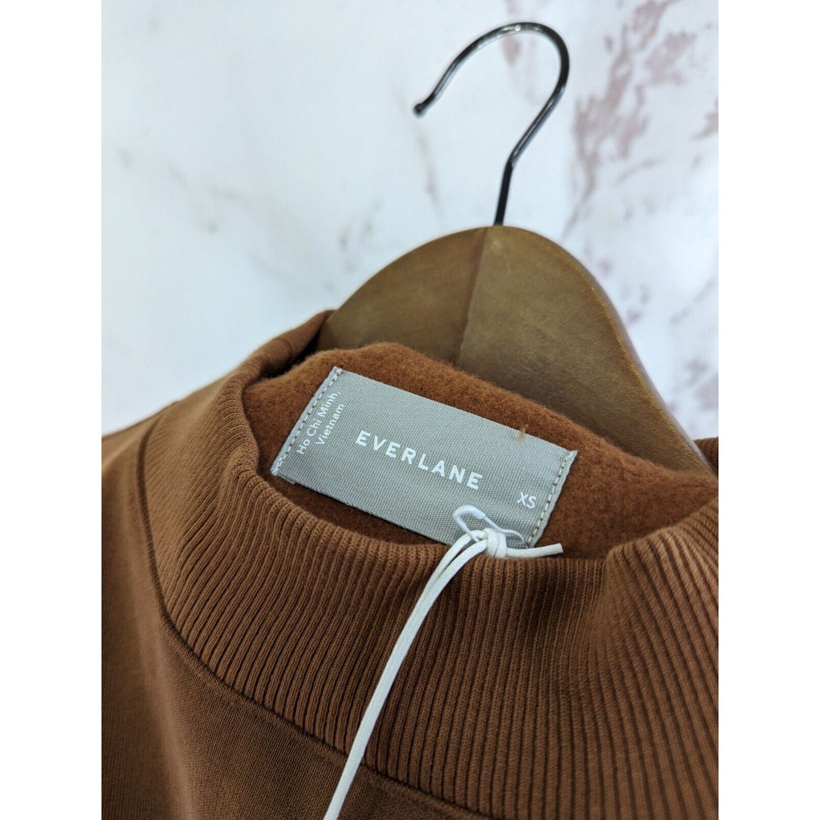 Everlane Everlane Sweatshirt Women XS Cocoa Mock Fleece Pullover Size XS / US 0-2 / IT 36-38 - 3 Thumbnail