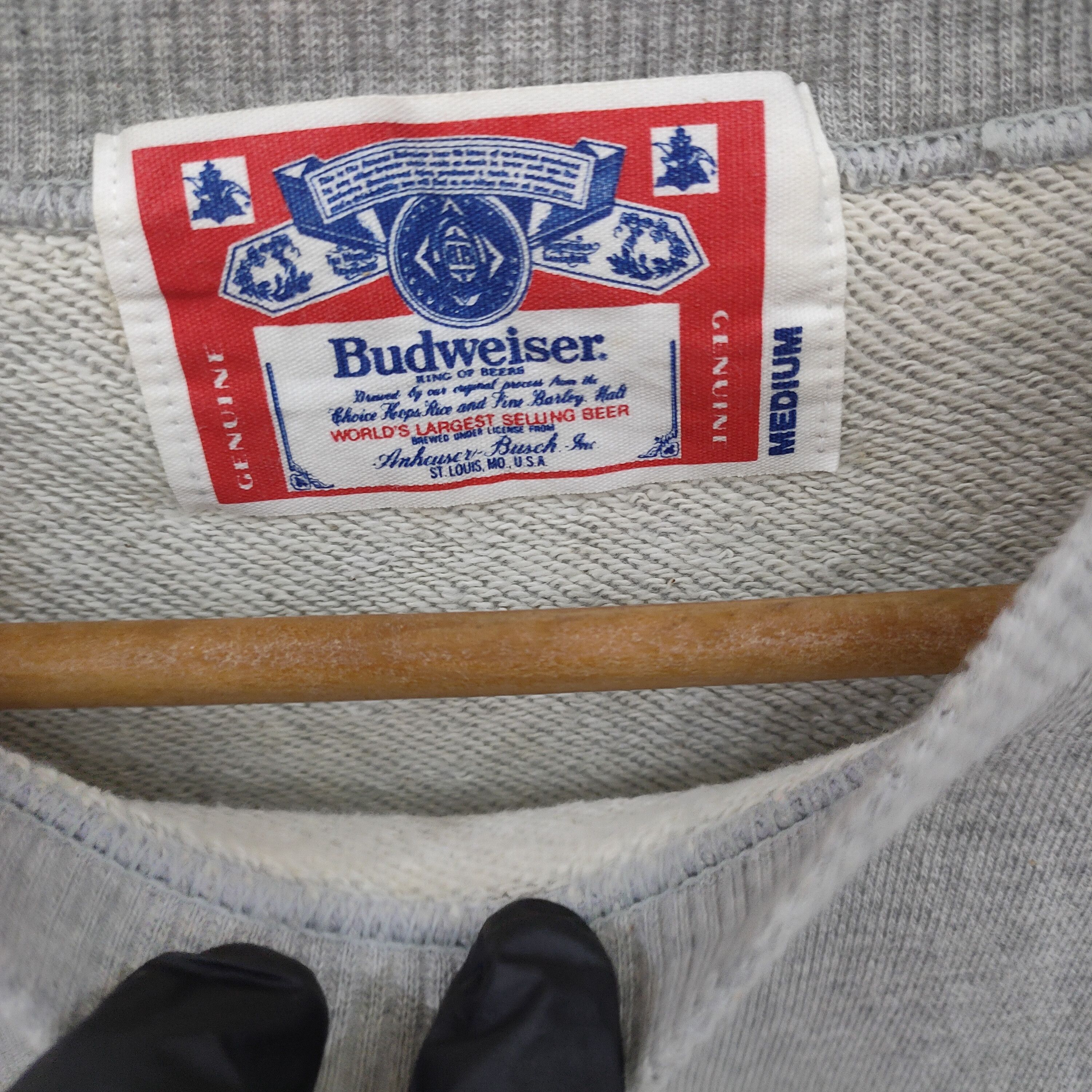 American Apparel × Budweiser × Vintage 90s Budweiser Sweatshirt Vintage Embroidery St. Louis MQ USA Size US M / EU 48-50 / 2 - 8 Thumbnail