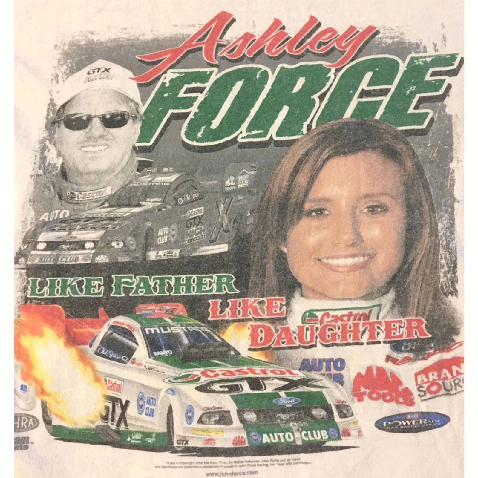 Anvil VINTAGE John Ashley Force Father Like Daughter Shirt M White 90s Grunge NASCAR Racing Mens T-Shirt Size US M / EU 48-50 / 2 - 3 Thumbnail